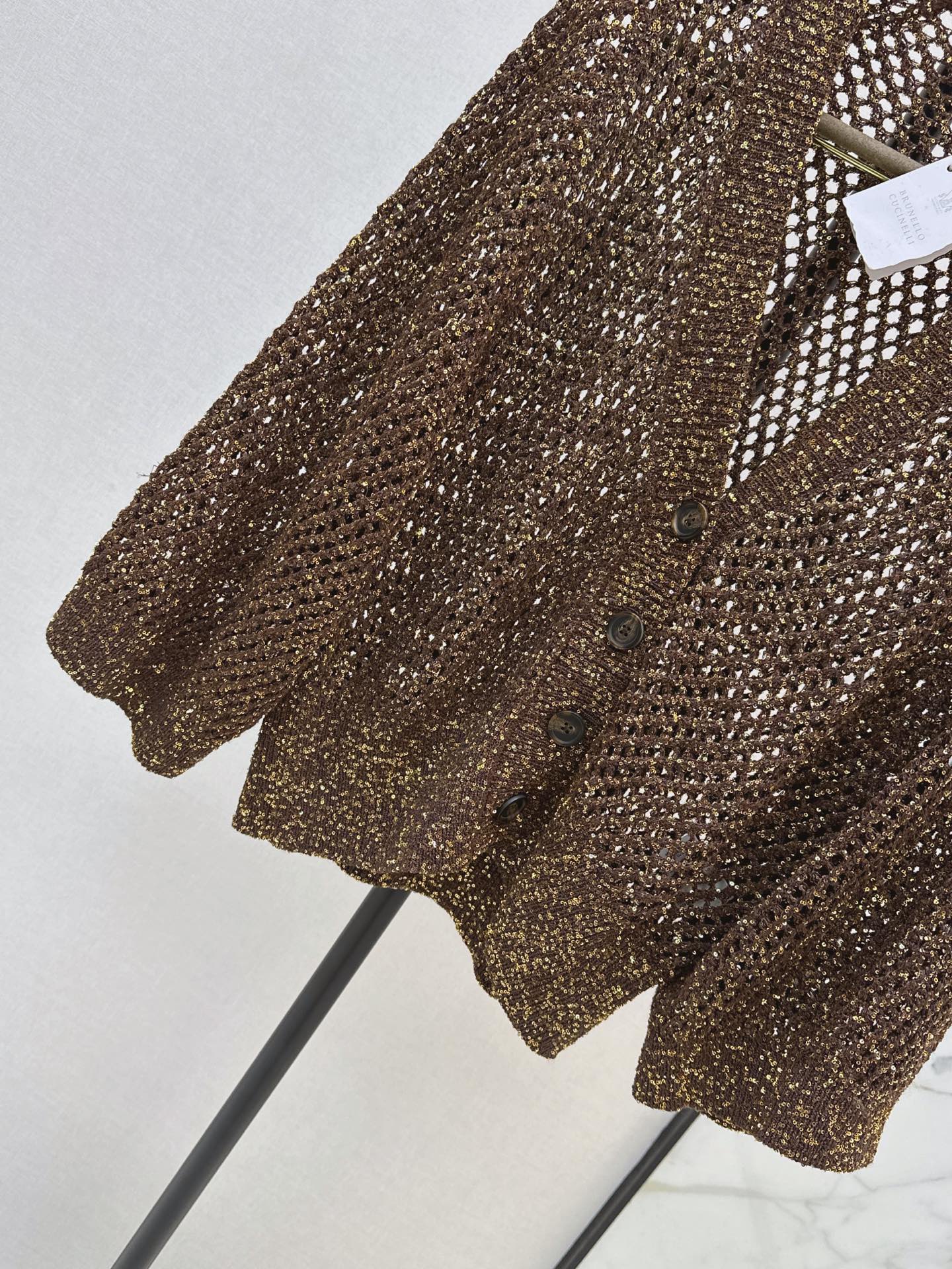 Brun 26fw embroidery sequin cardigan