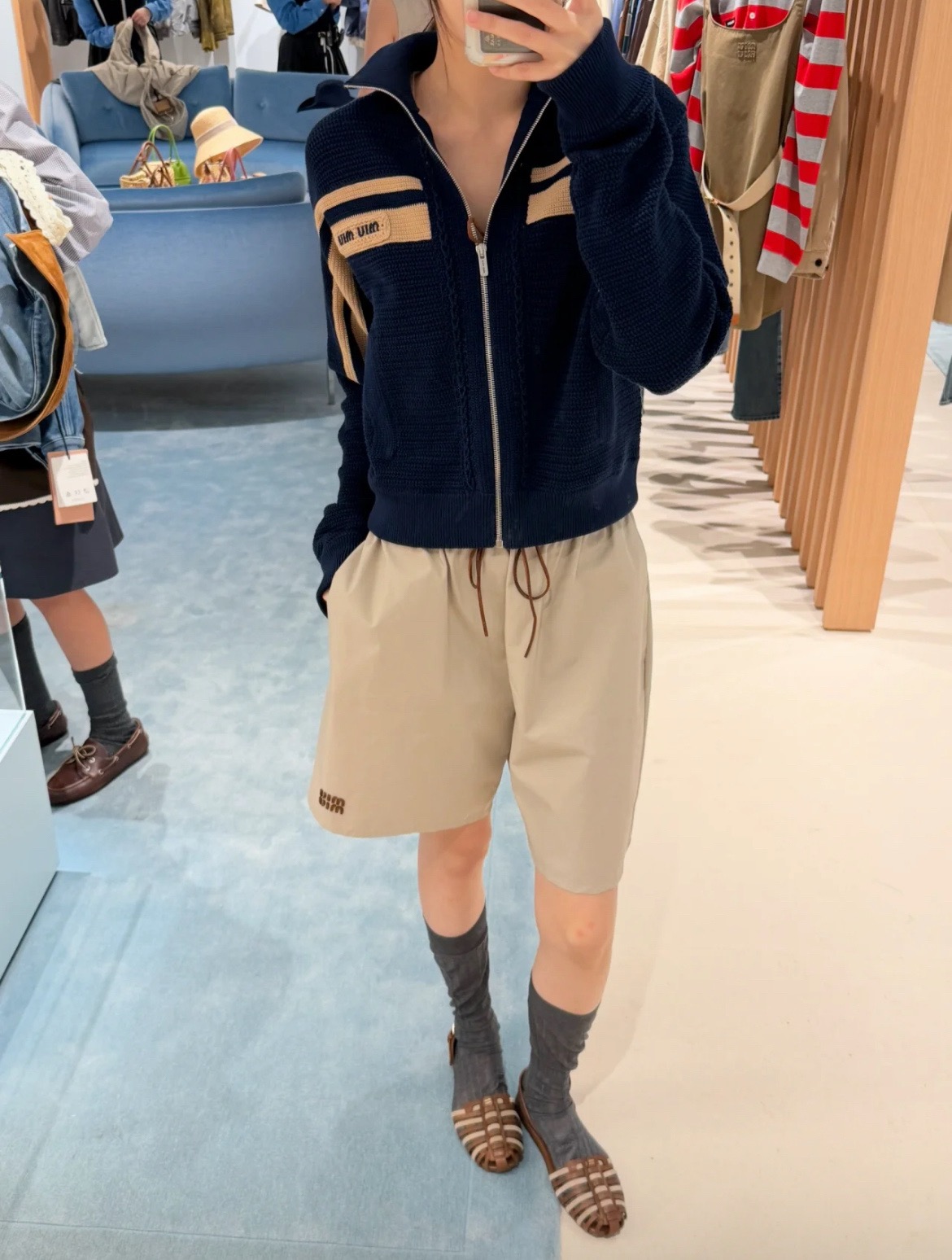 Miu 26fw knit bomber jacket