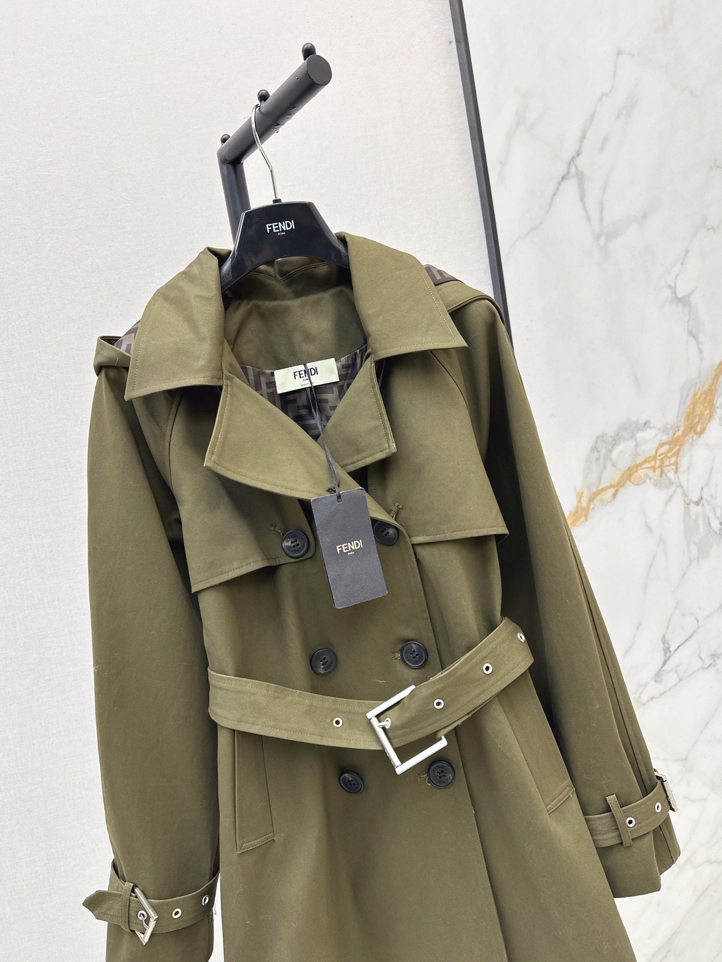 Fen 26fw hooded trench coats