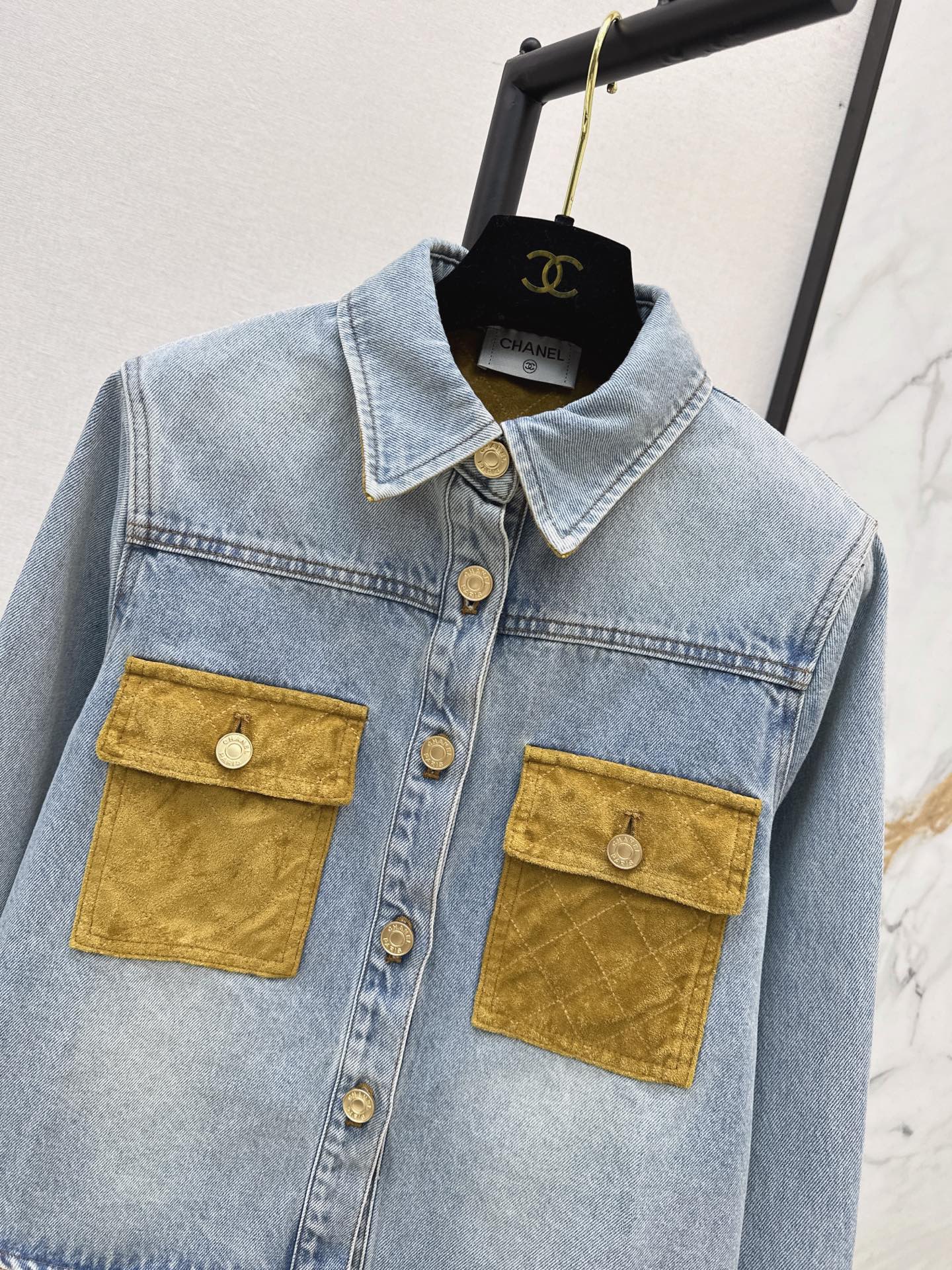 Chan 26fw suede contract shirt jacket