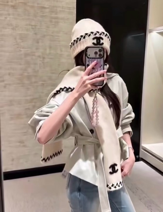 Chan 26fw knit beanie scarf sets