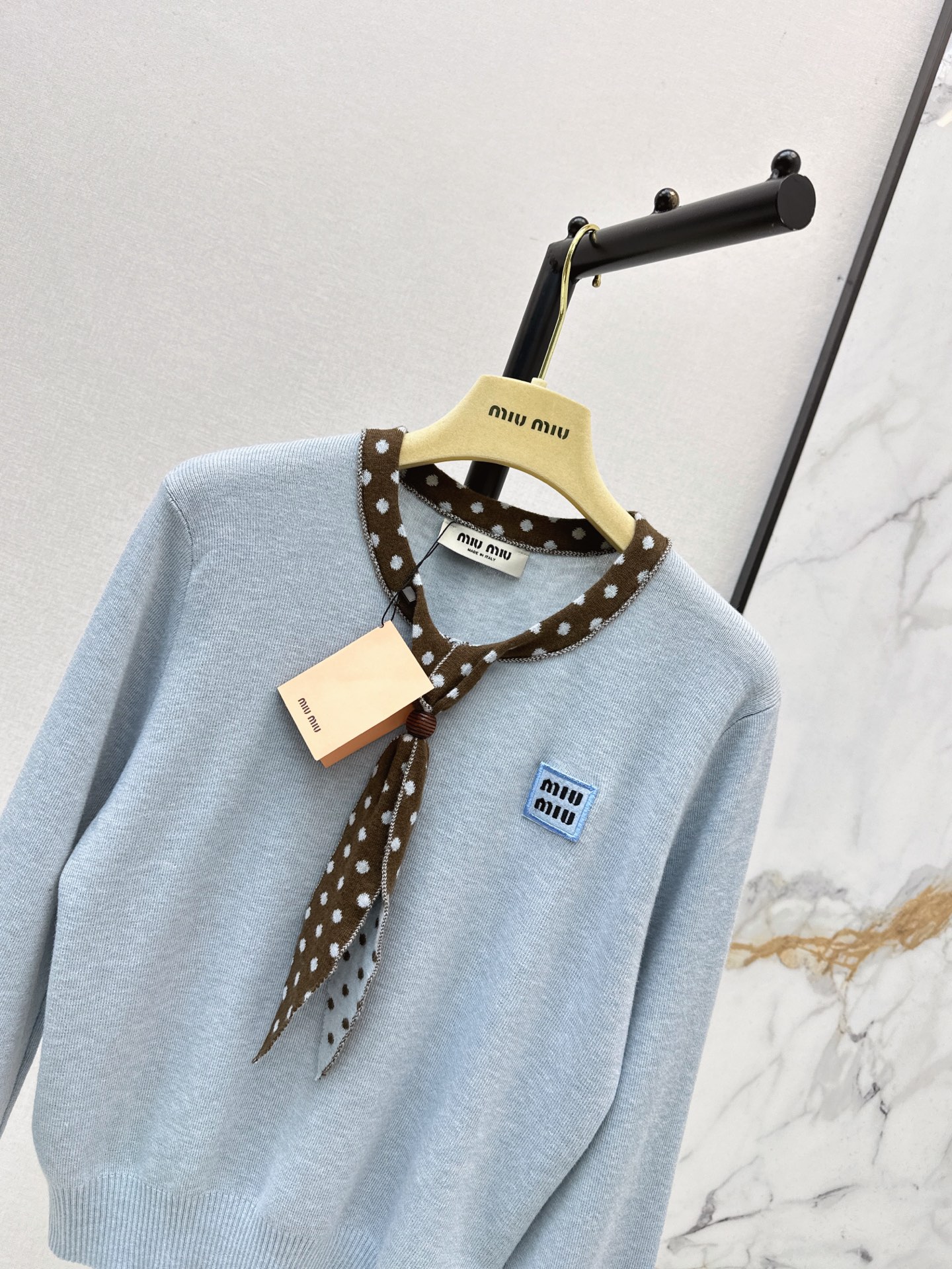 Miu 26fw bow tie knit sweater