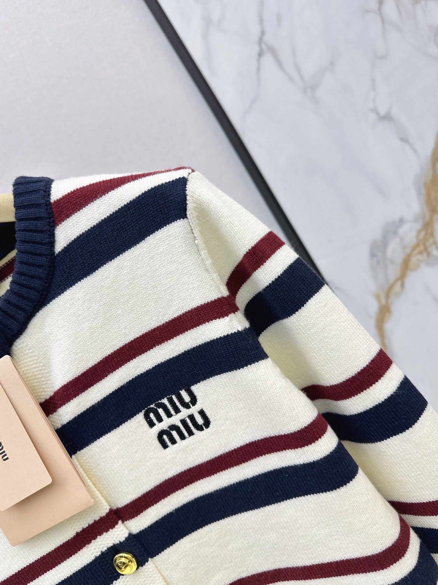 Miu 26fw stripe cardigan