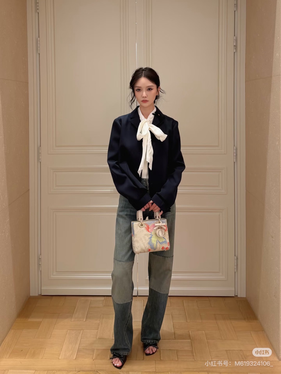 CD 26fw bow cropped jacket