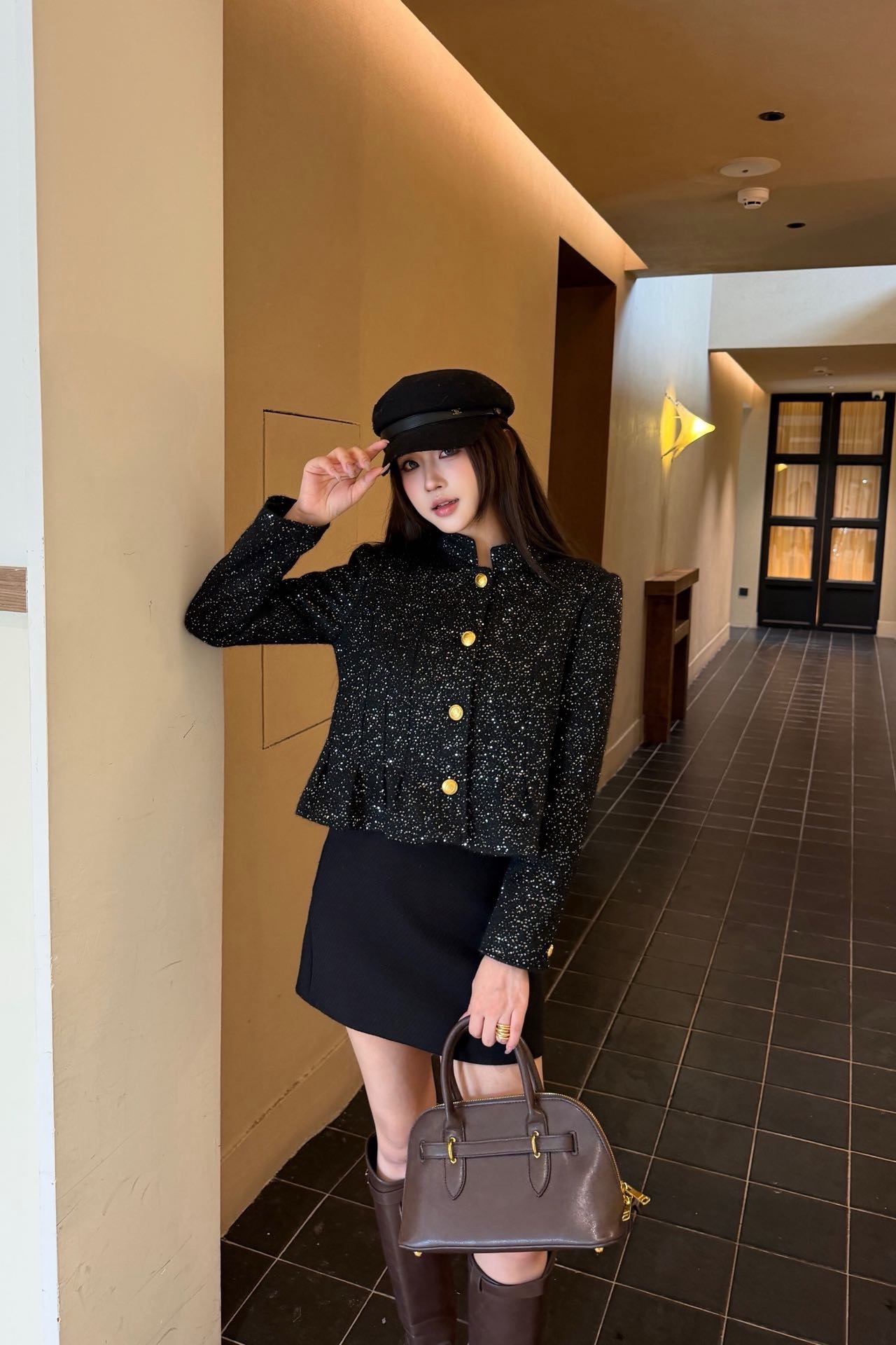 CD 26fw sequin tweed jacket