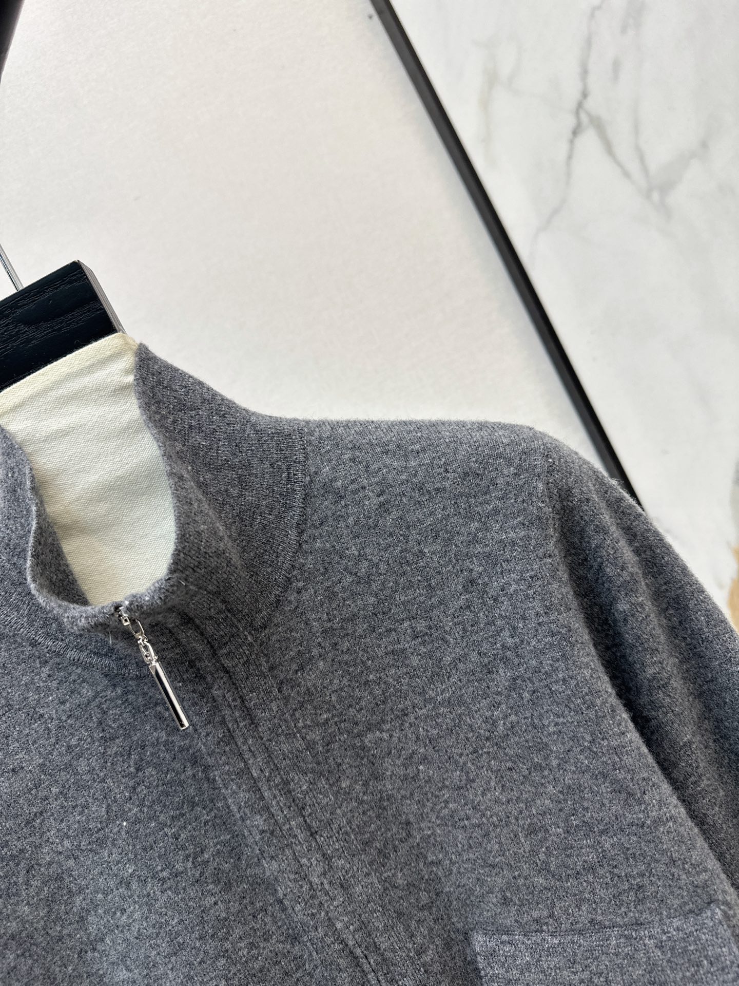 Brun 26fw stand collar knit cardigan