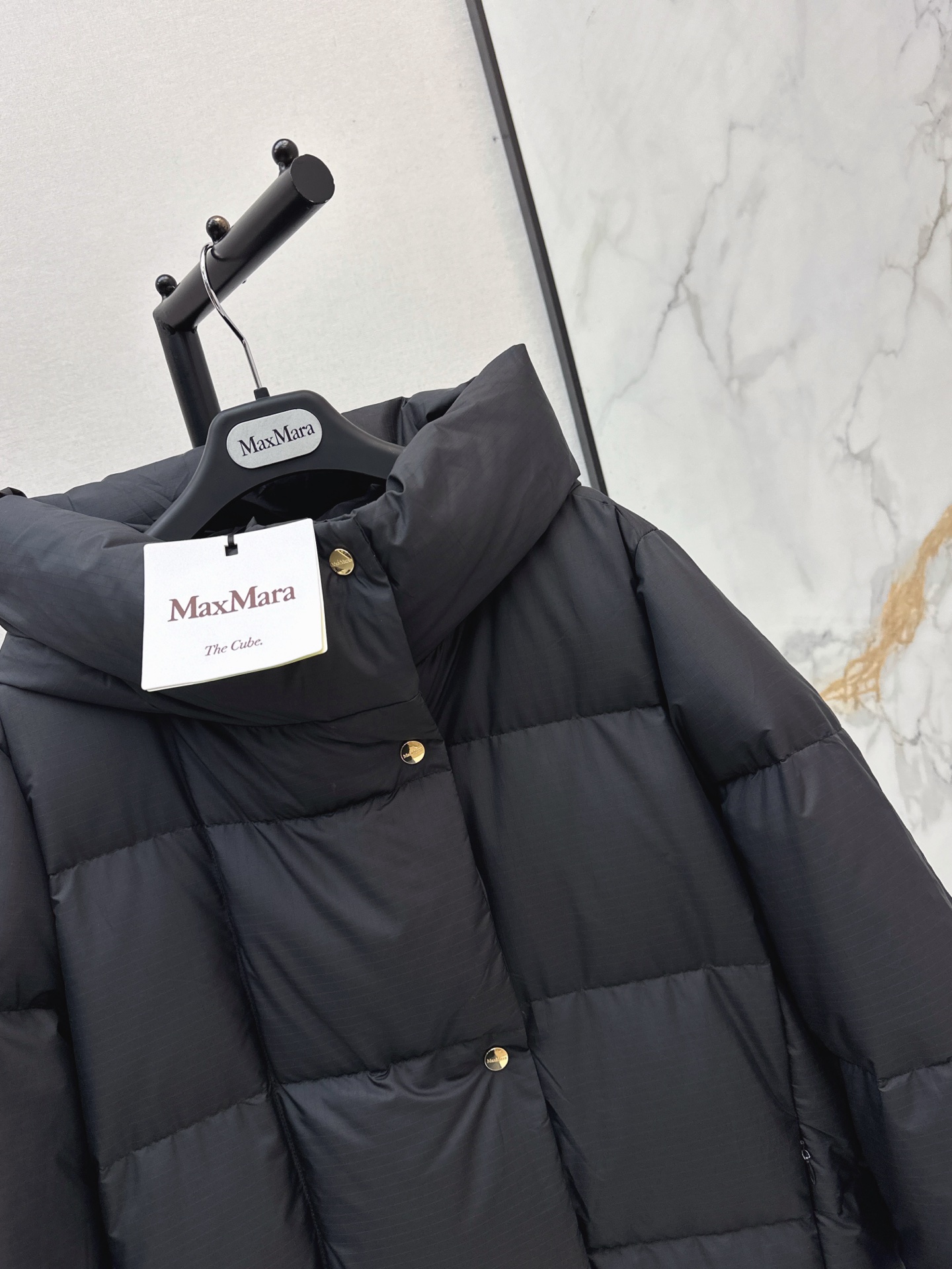 Max 26fw hooded long down jacket