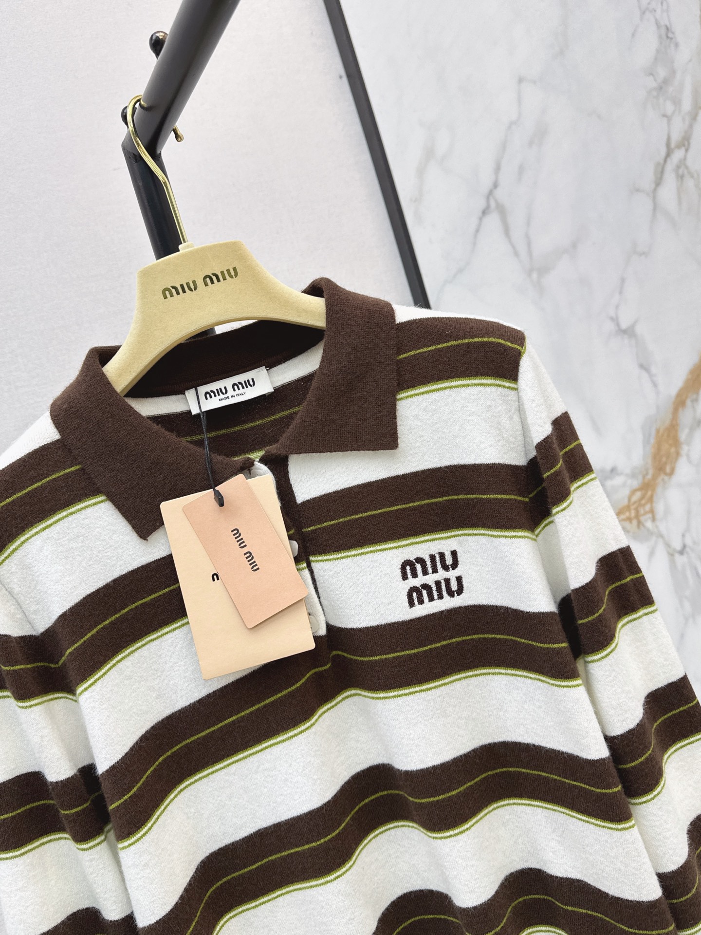 Miu 26fw stripe knit sweater