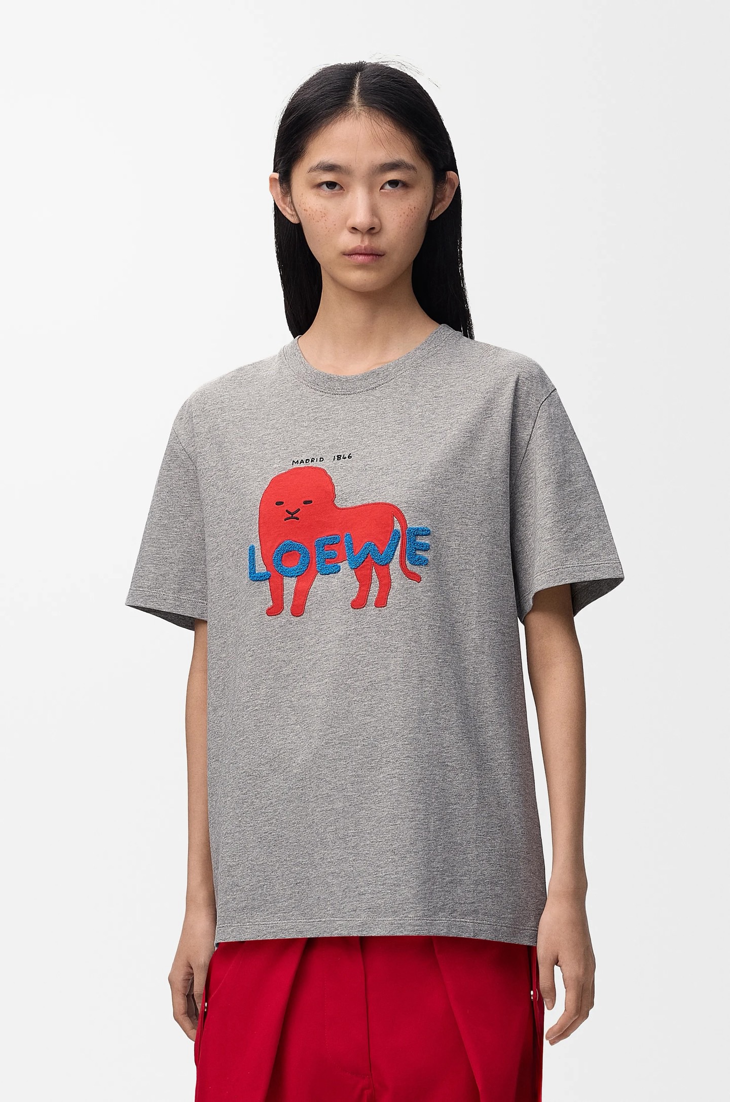 Loe 26ss print embroidery t-shirt