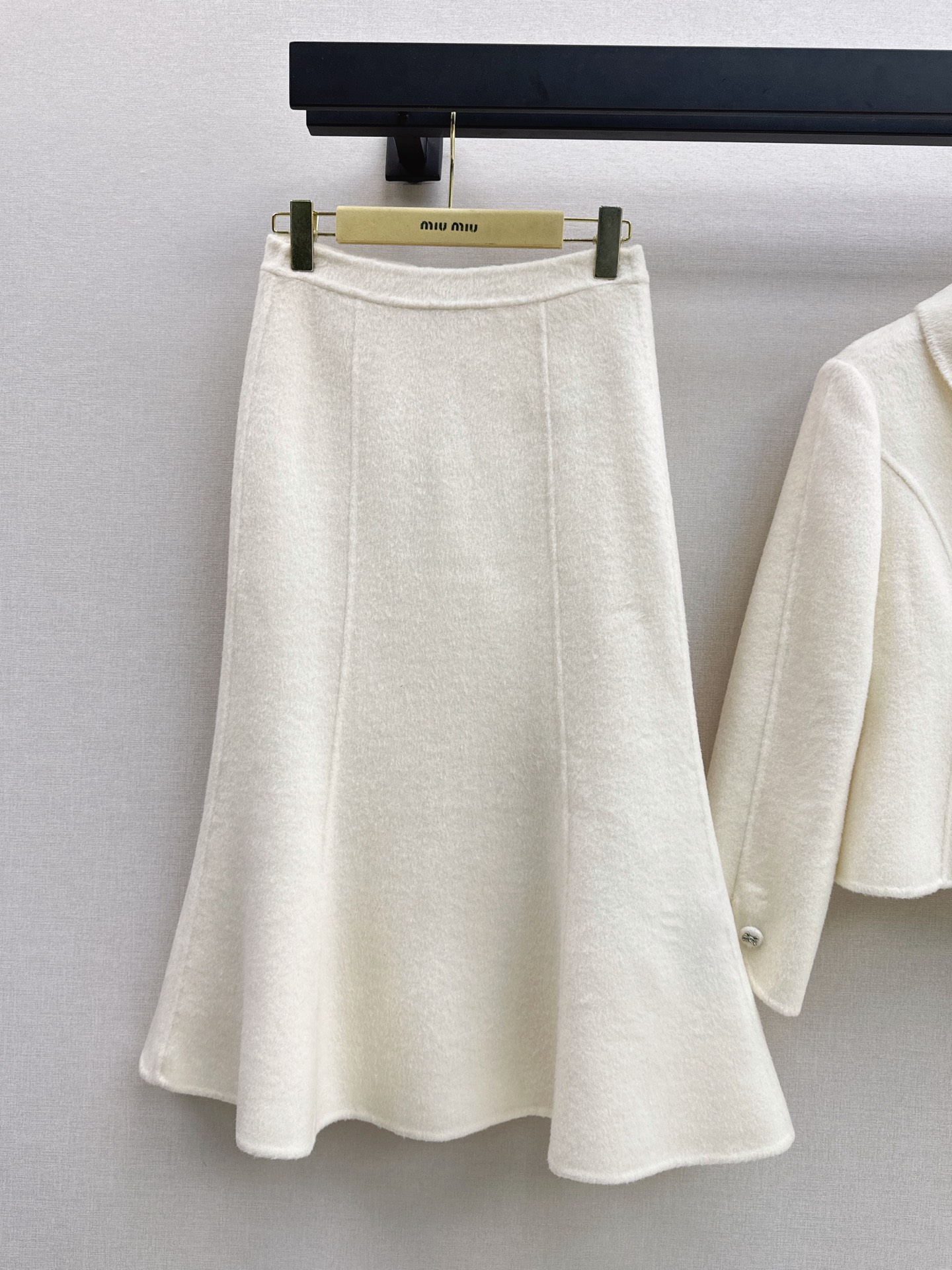 Miu 26fw woolen cropped jacket mermaid skirt sets