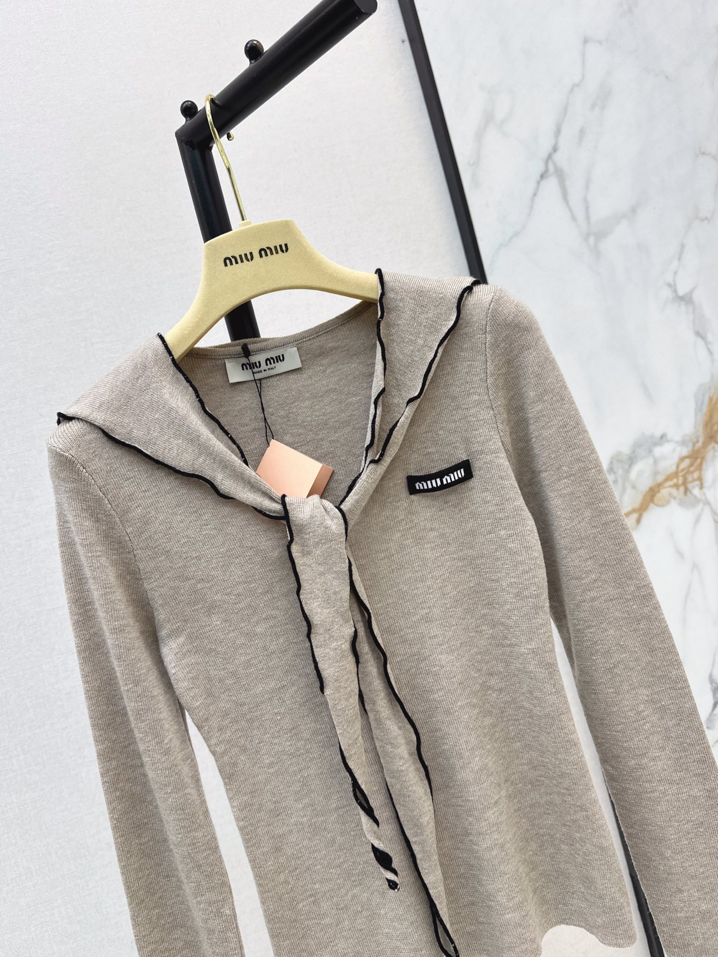 Miu 26fw contract-trim knit top