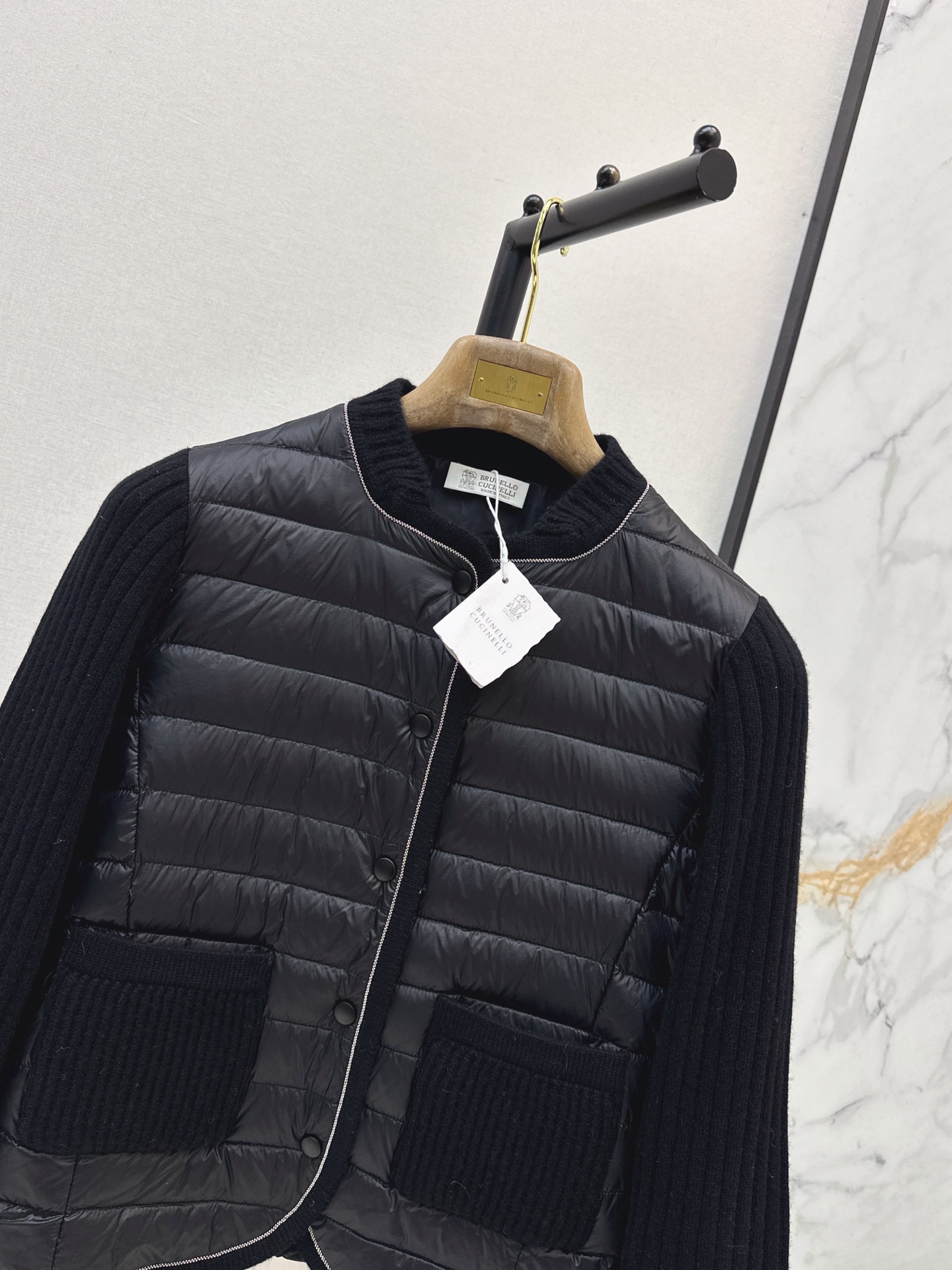 Brun 26fw wool knit contract down jacket