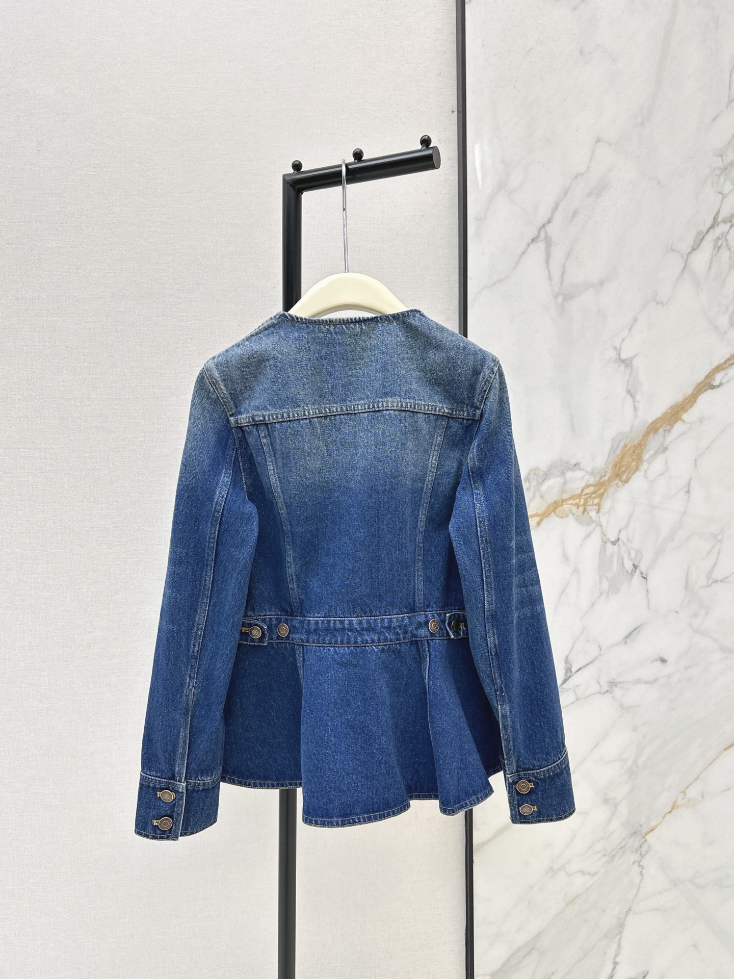 Chol 26fw ruffle denim jacket