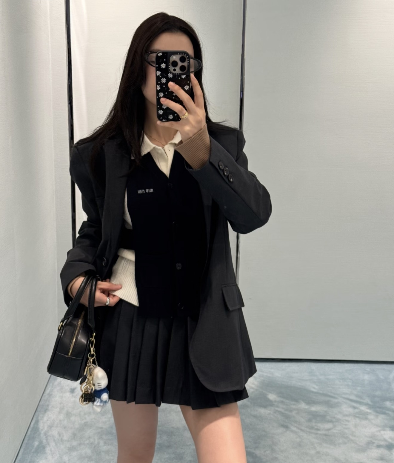 Miu 26fw knit collar blazer