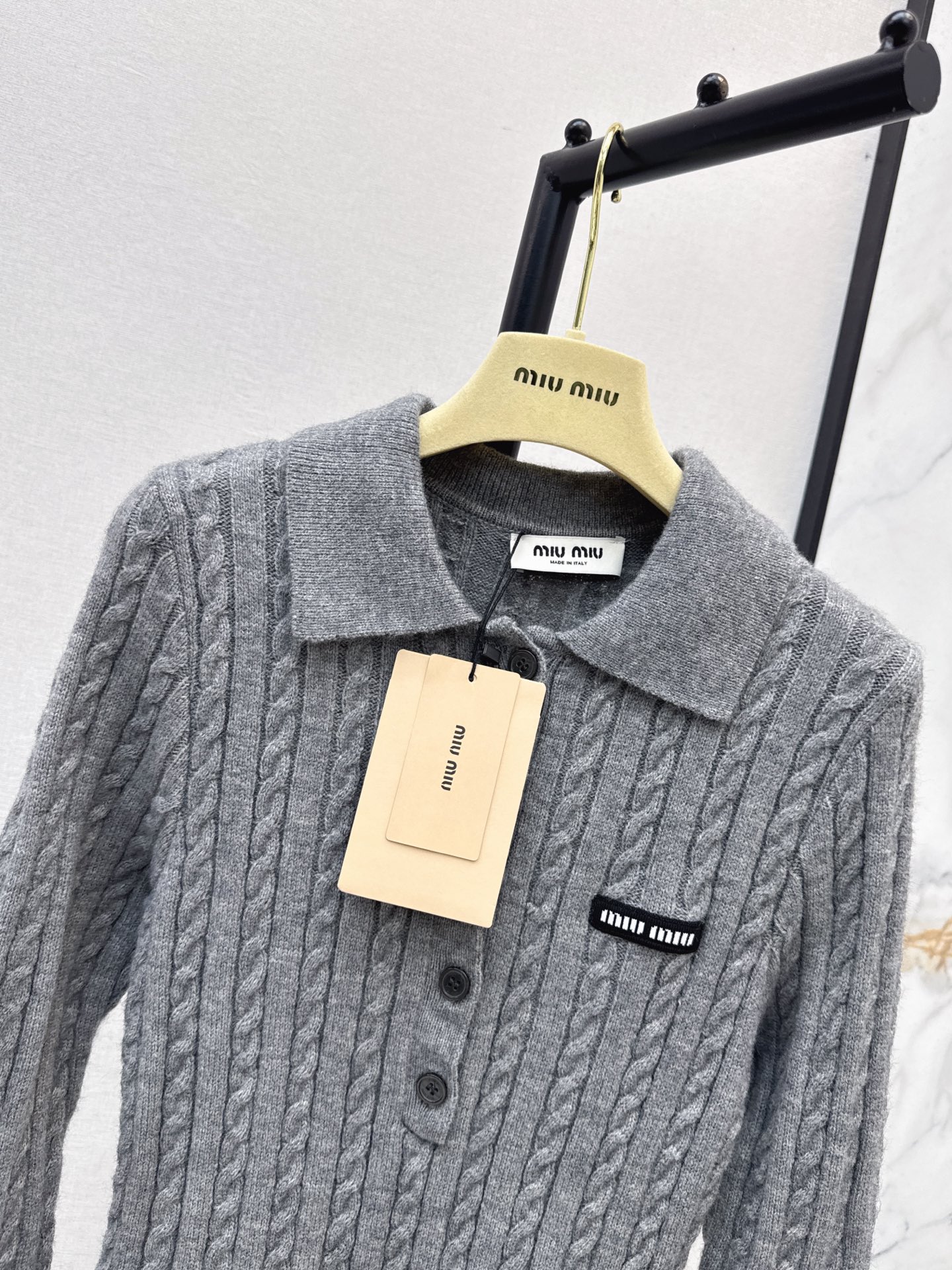 Miu 26fw cable knit dress