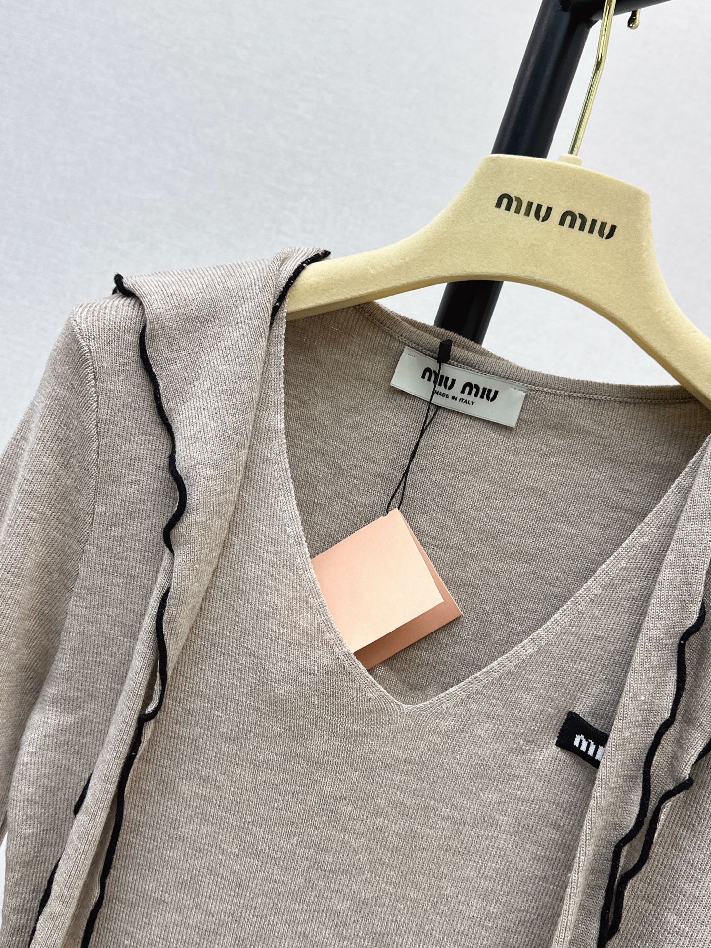 Miu 26fw contract-trim knit top