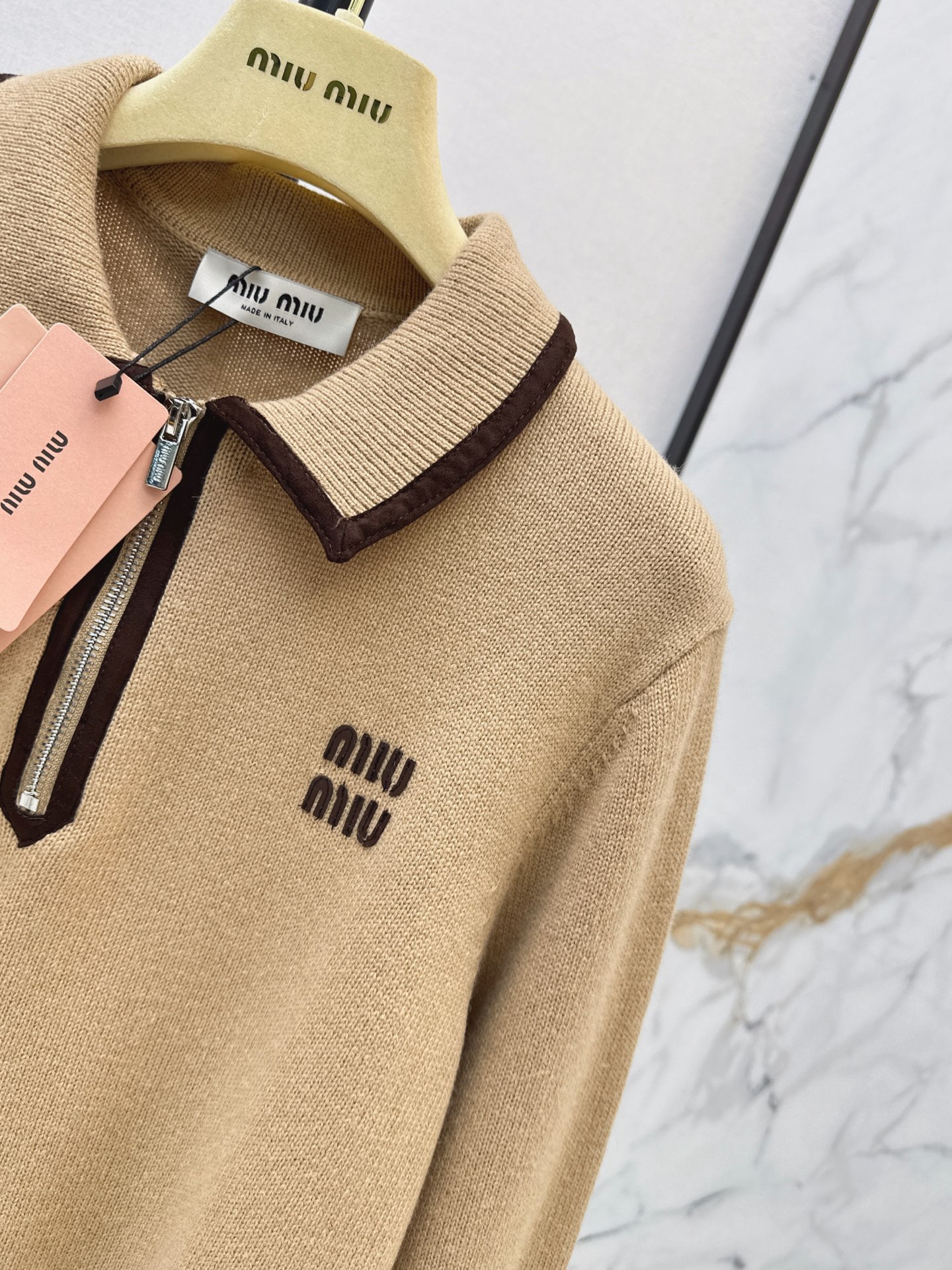 Miu 26fw zip-up knitswear