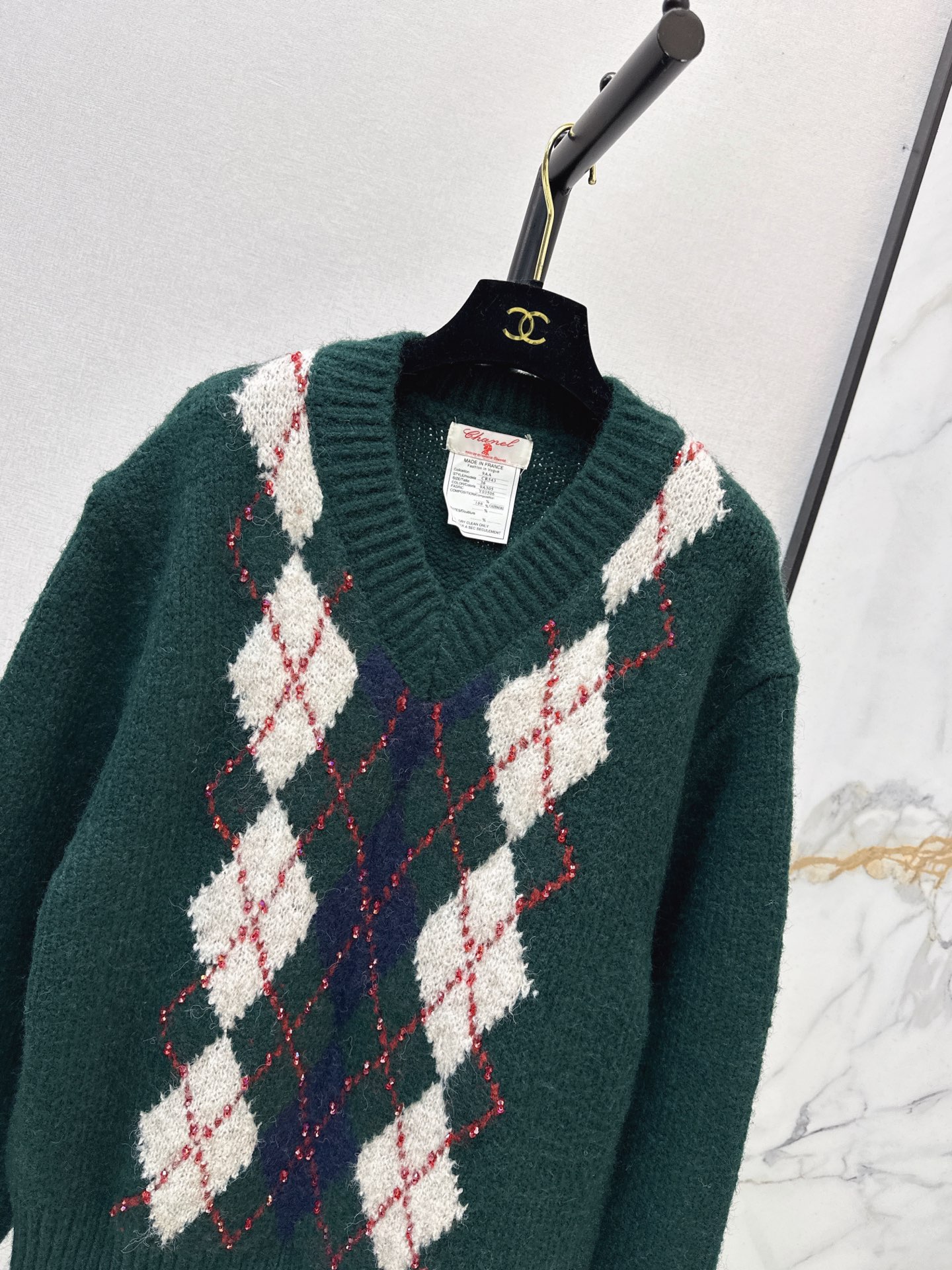 Chan 26fw jacquard knit sweater