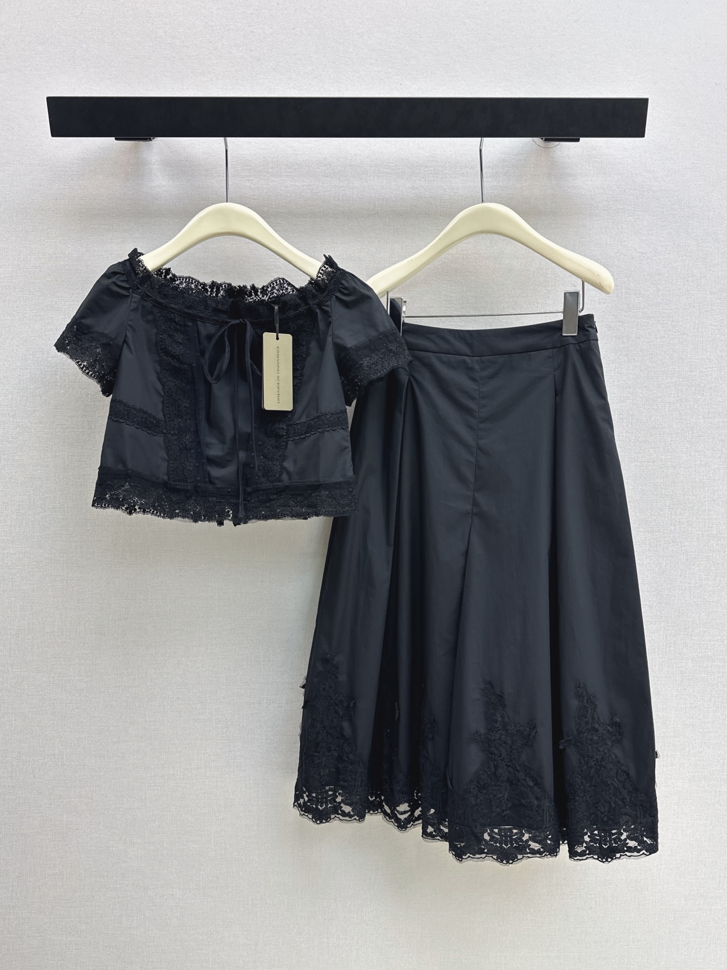 ES 26ss cropped shirt skirt sets