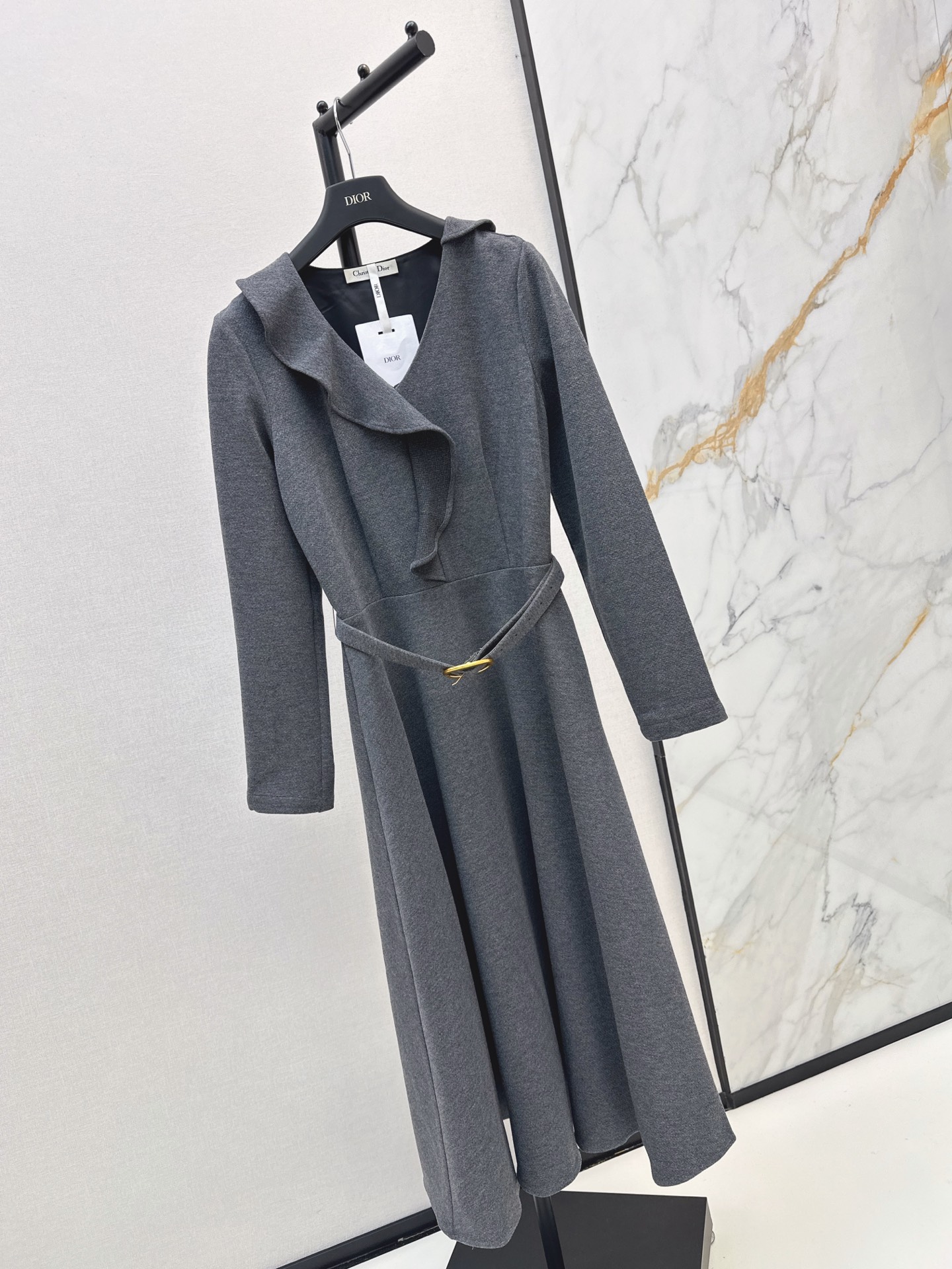 CD 26fw ruffle belted dress