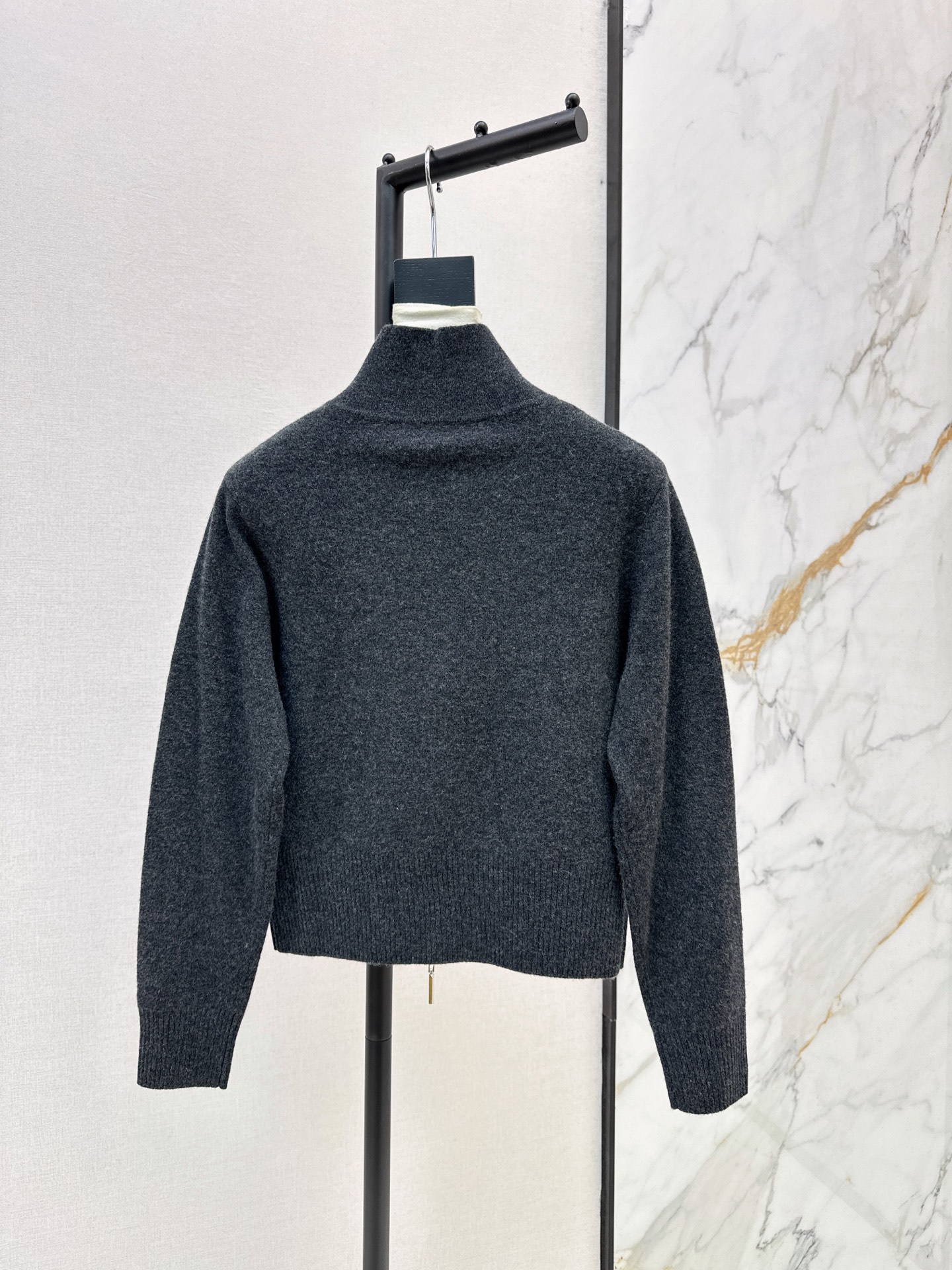 Brun 26fw stand collar knit cardigan