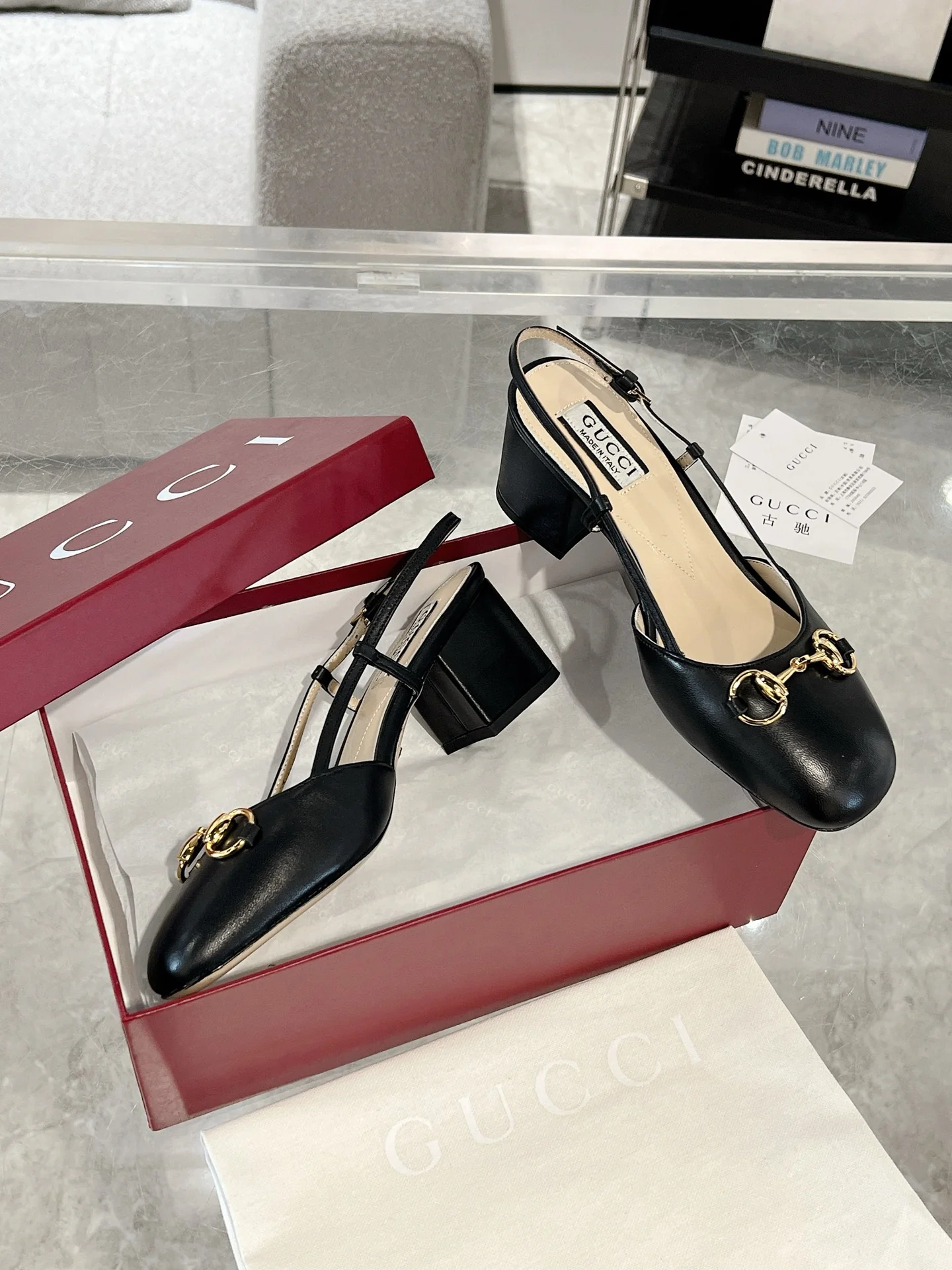Gucc 25fw slingback chunky heels