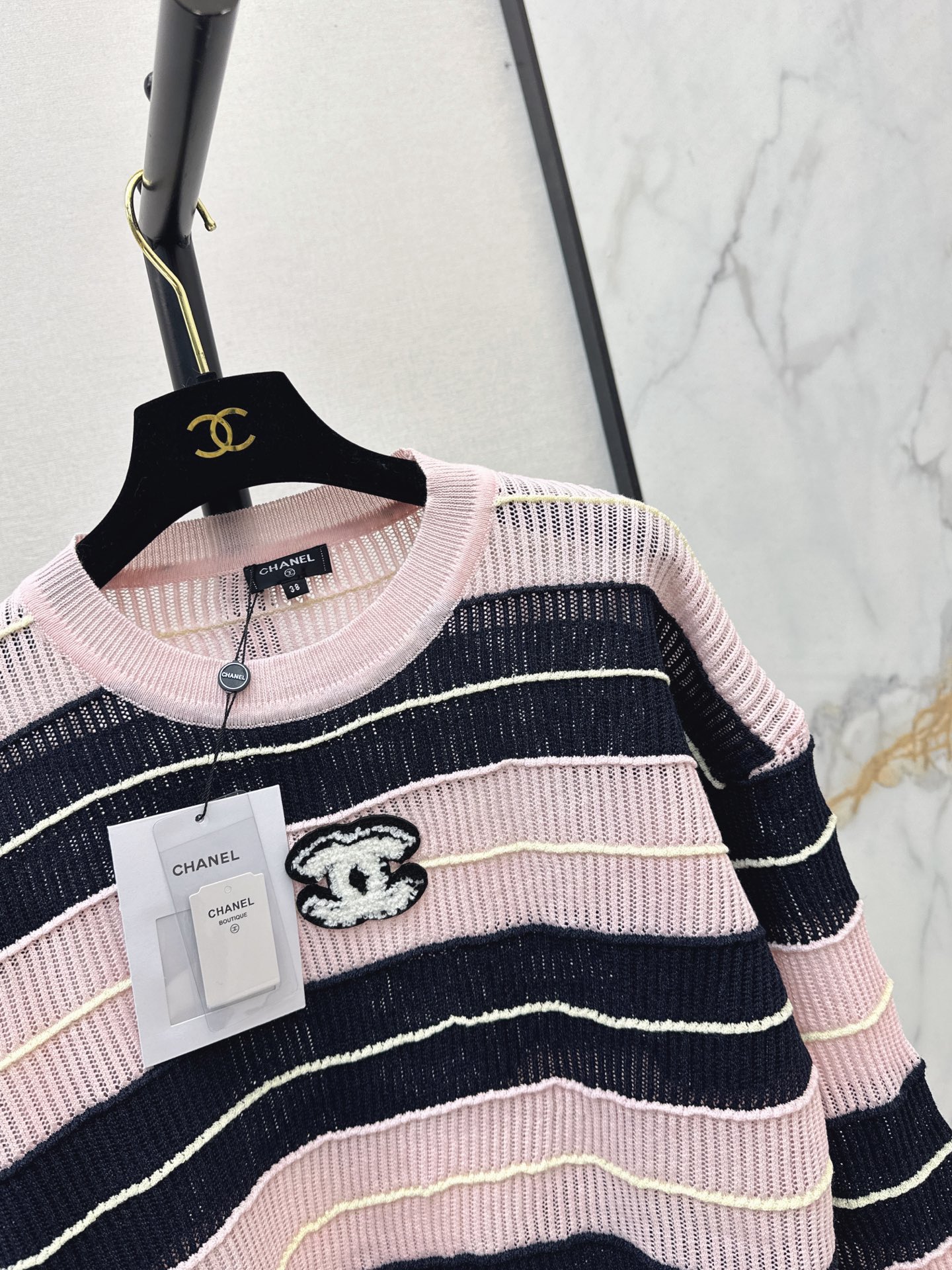 Chan 26fw stripe knit sweater