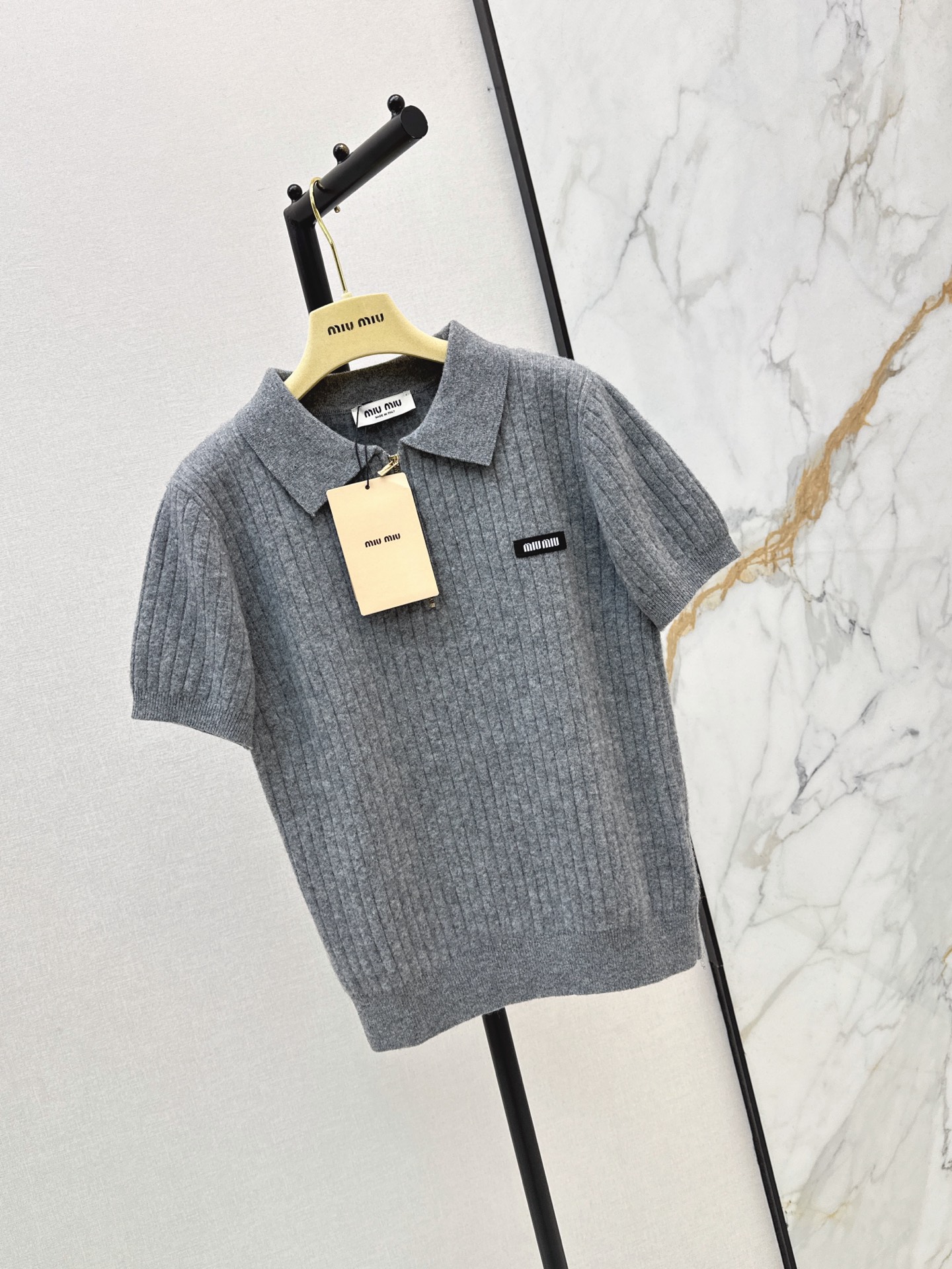 Miu 26fw wool polo knitwear
