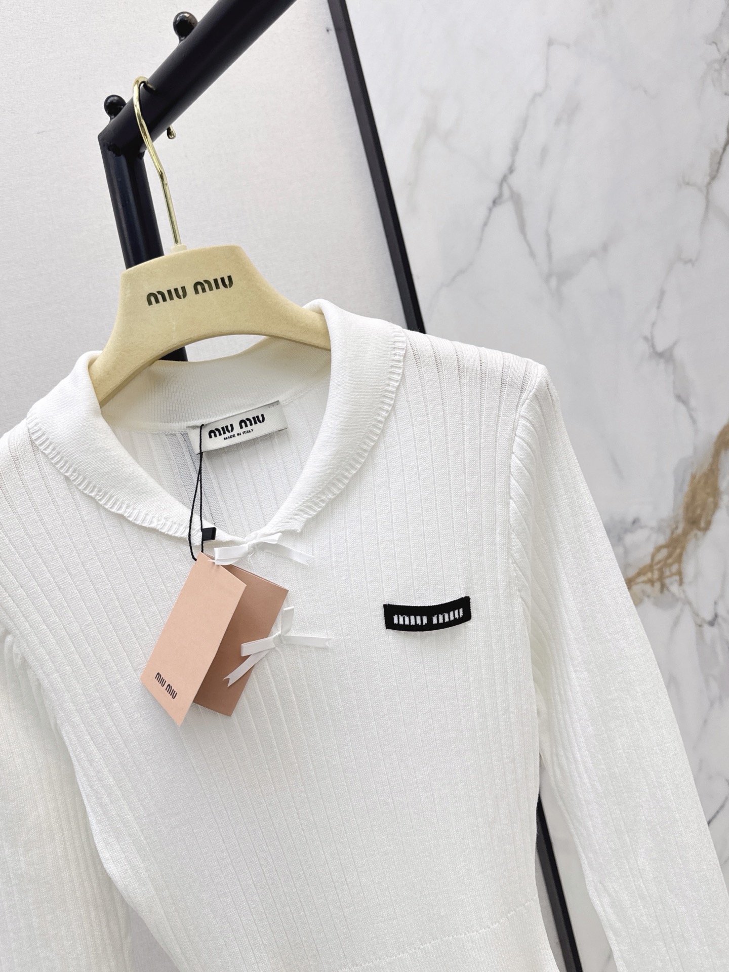 Miu 26fw slim-fit knit dress