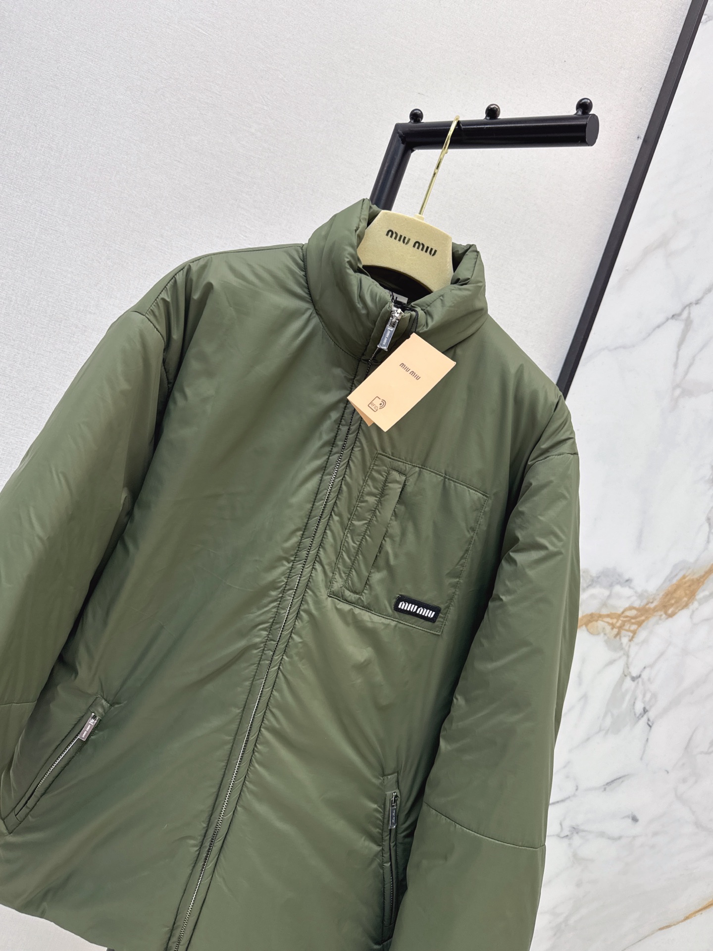 Miu 26fw zip-up down jacket