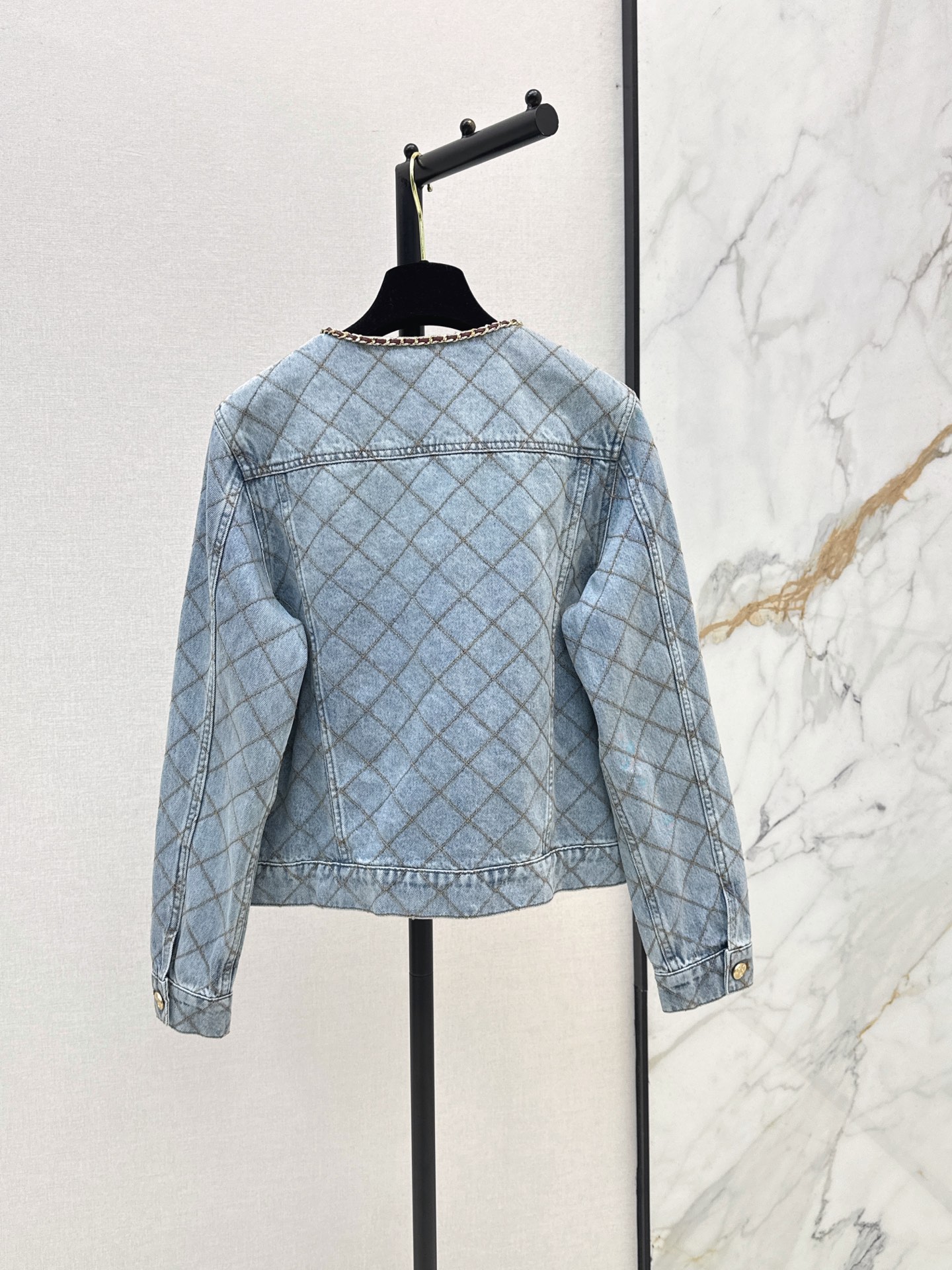 Chan 26fw diamond pattern denim jacket
