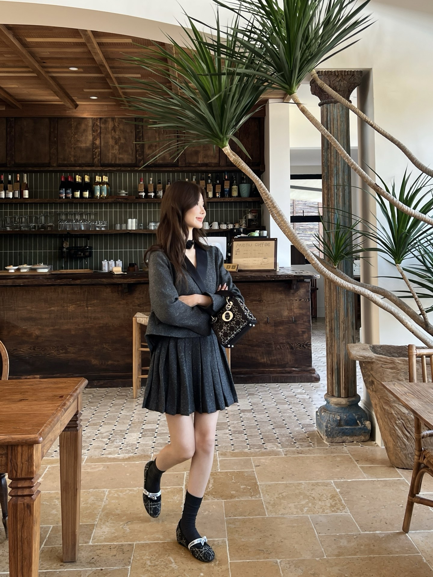 CD 26fw pleated mini skirt