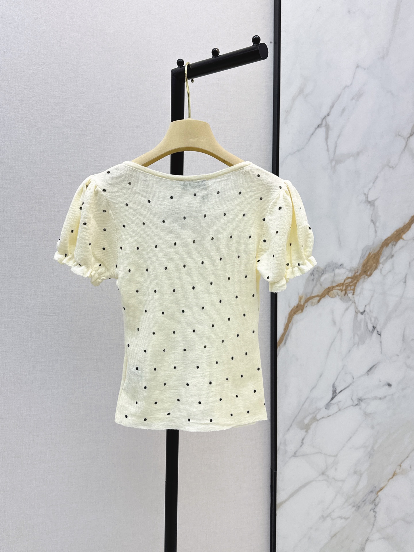 Miu 26ss pokla dots knit top