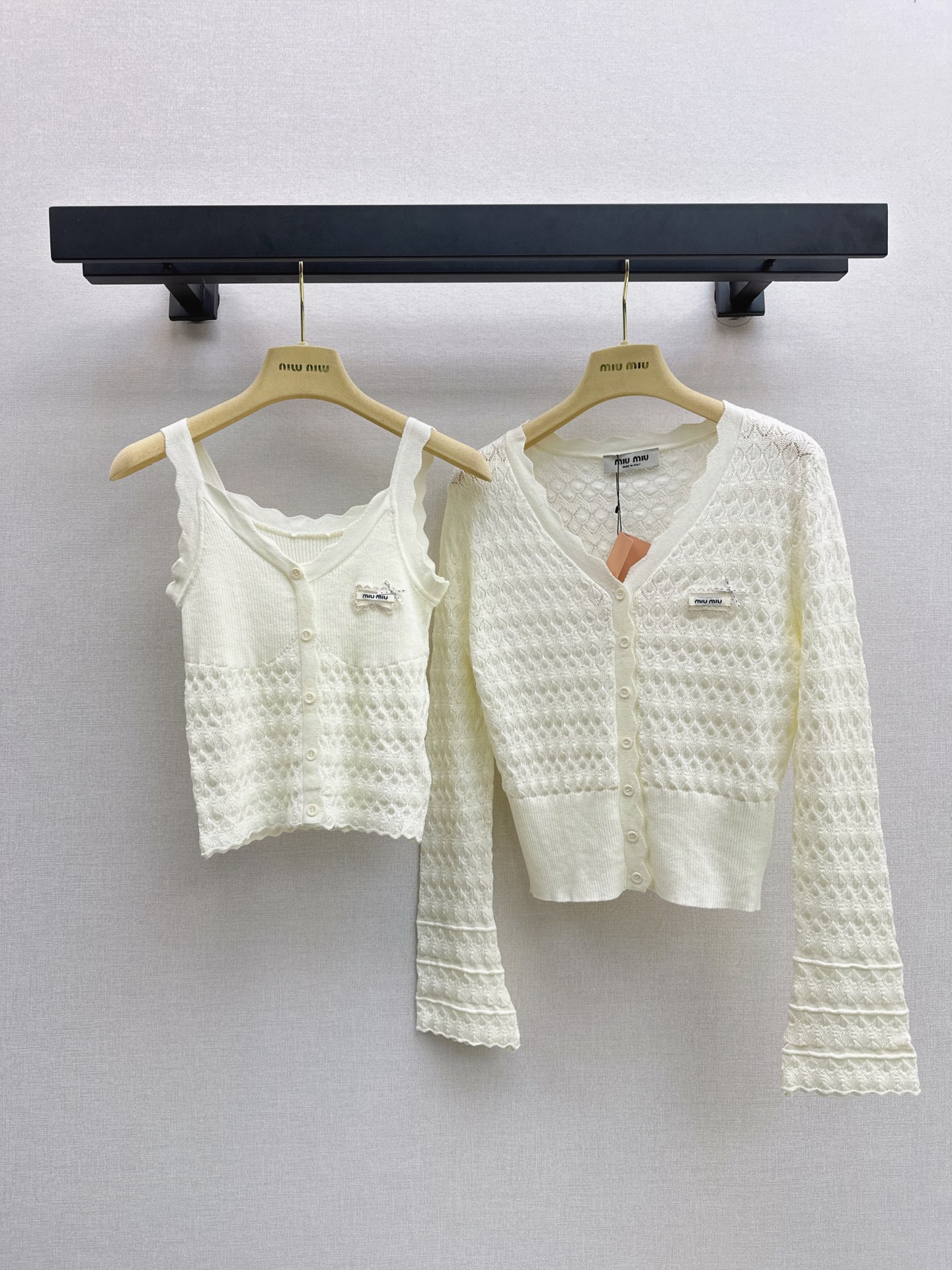Miu 26fw knit vest cardigan sets