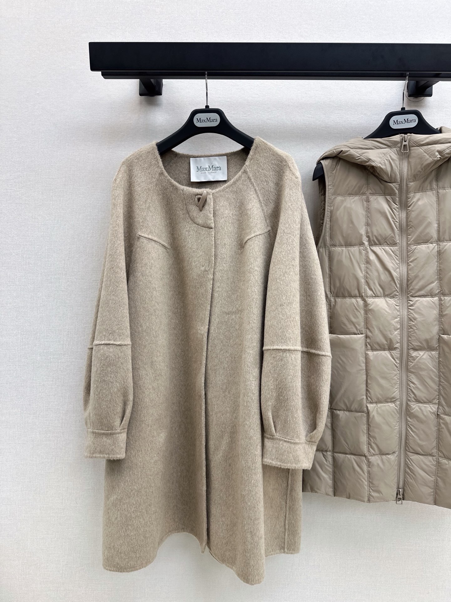 Max 26fw hooded down vest overcoats sets
