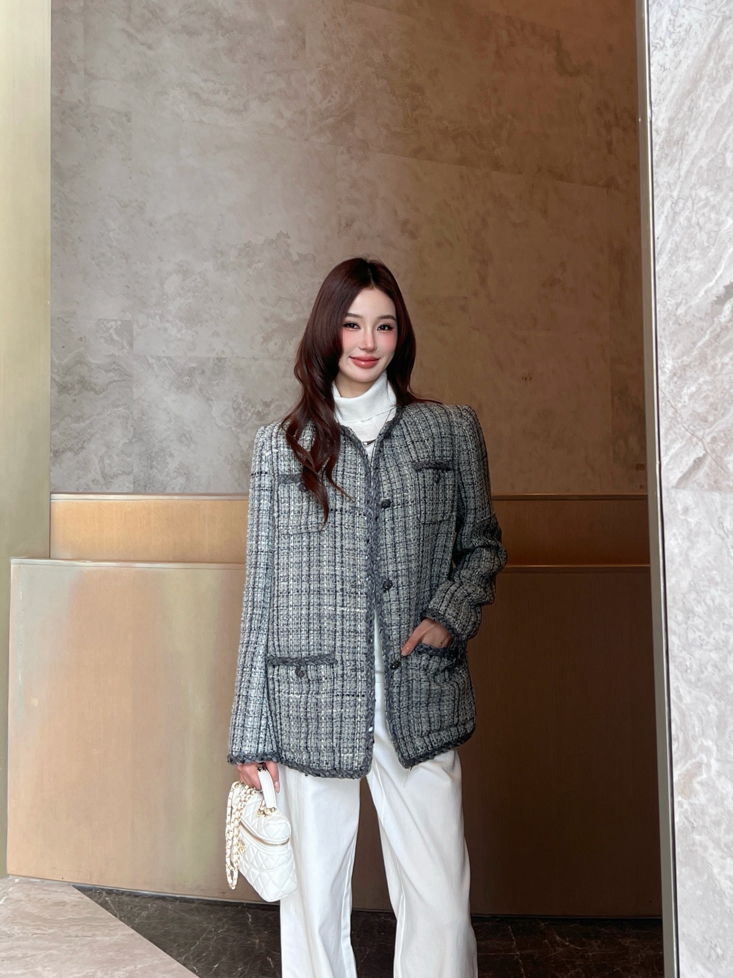 Chan 26fw tweed woven jacket