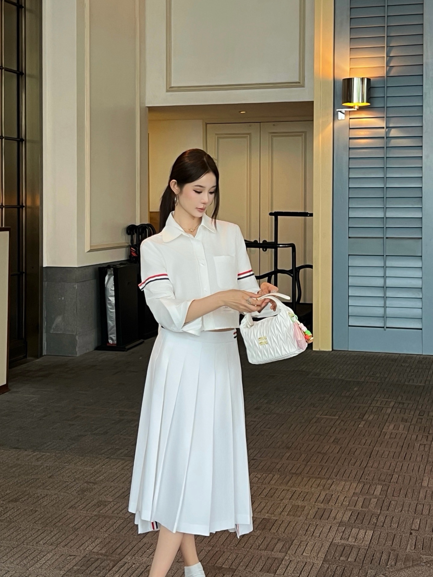 Thom 26fw pleated skirt