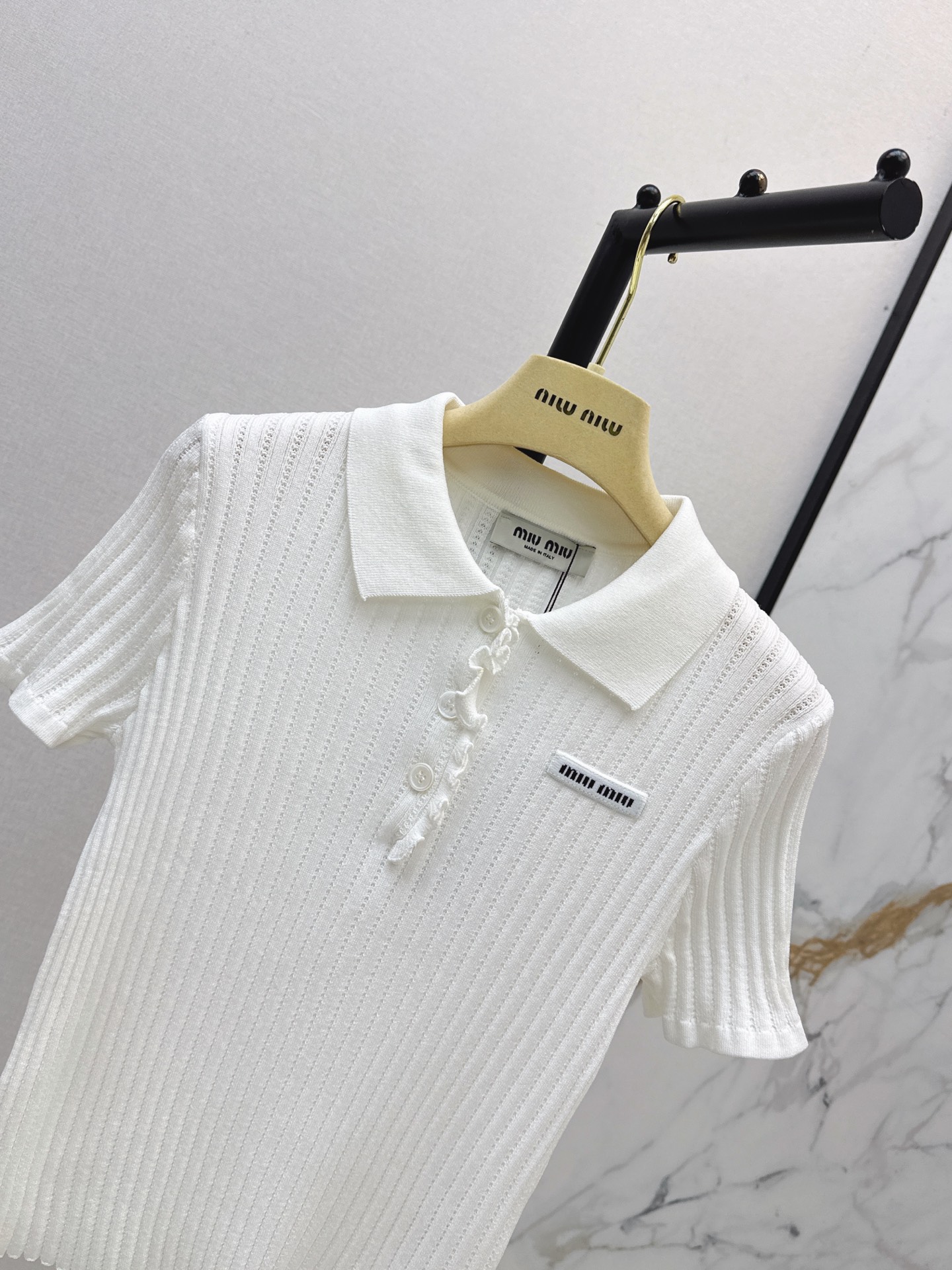 Miu 26fw polo knit top