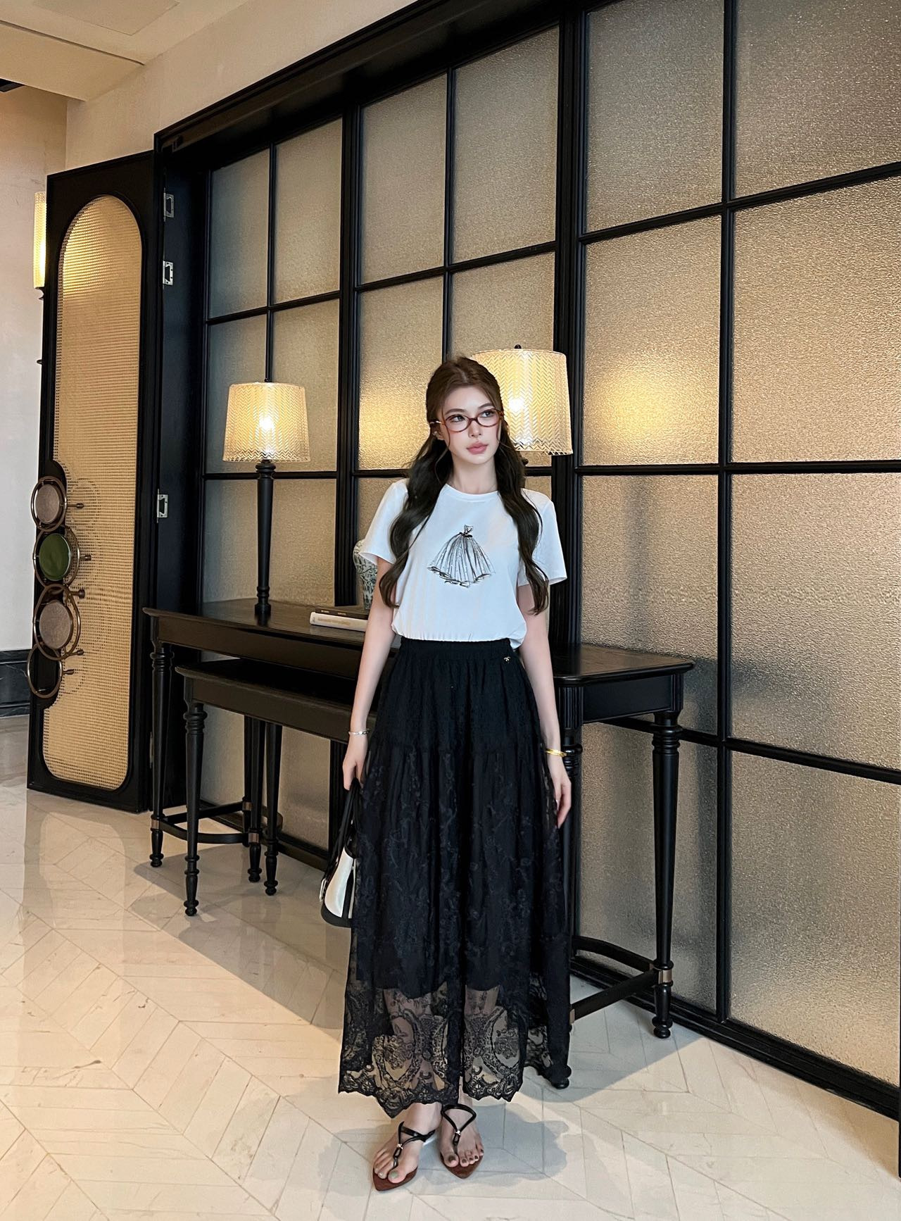 Chan 26ss lace skirt