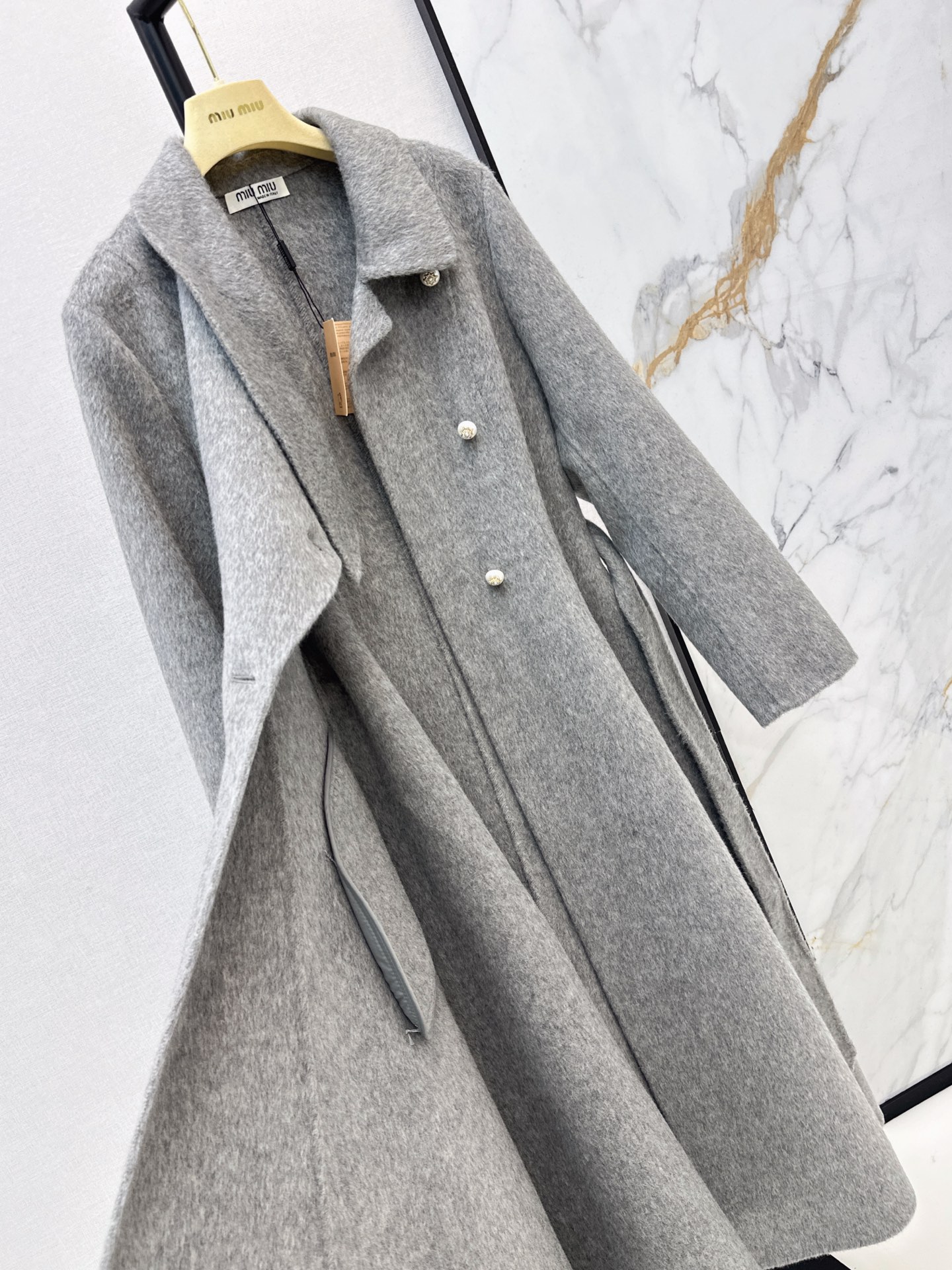 Miu 26fw woolen belted overcoats