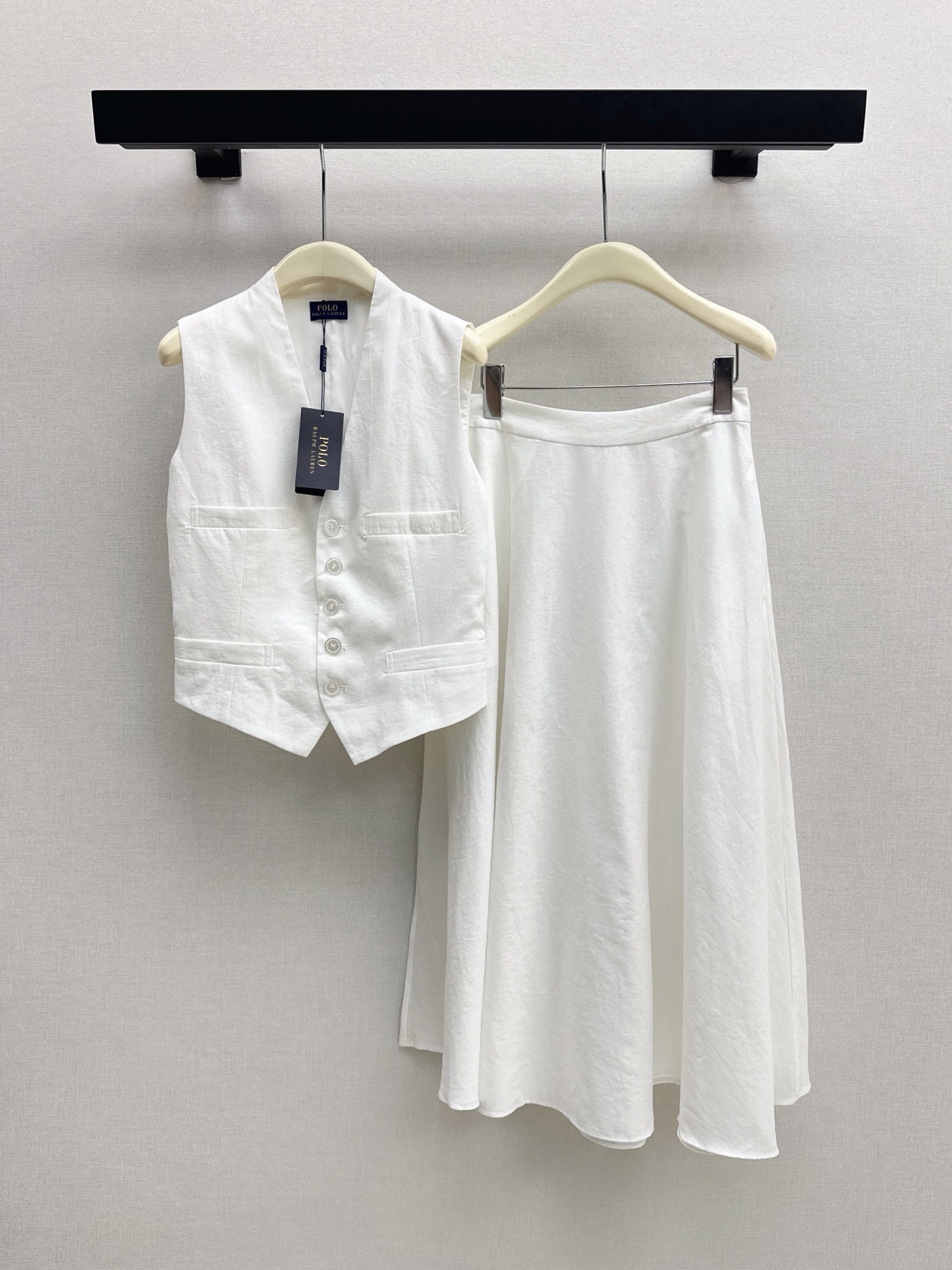Ralp 26ss waistcoat pleated skirt sets