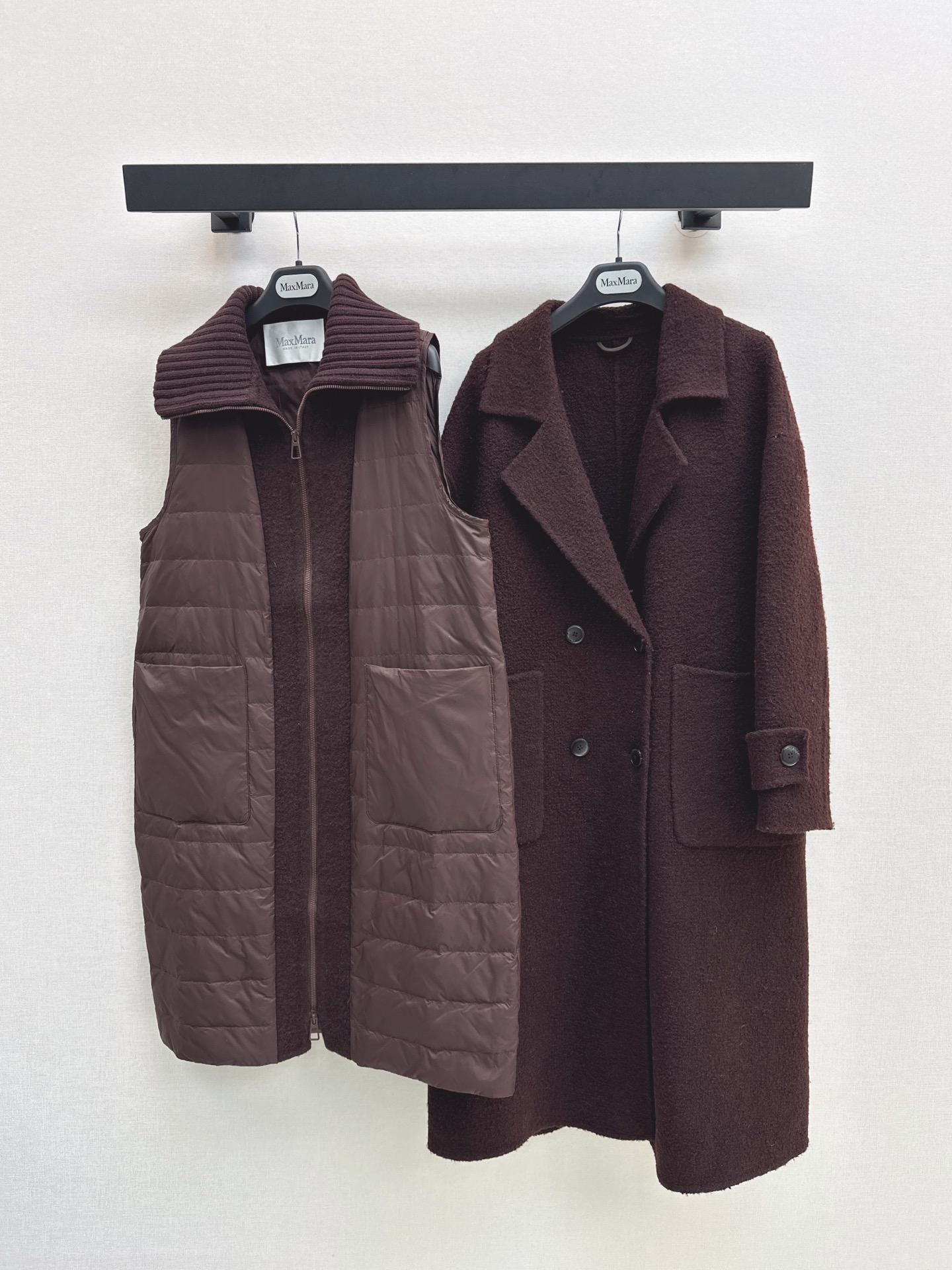 Max 26fw down vest double breasted overcoats set
