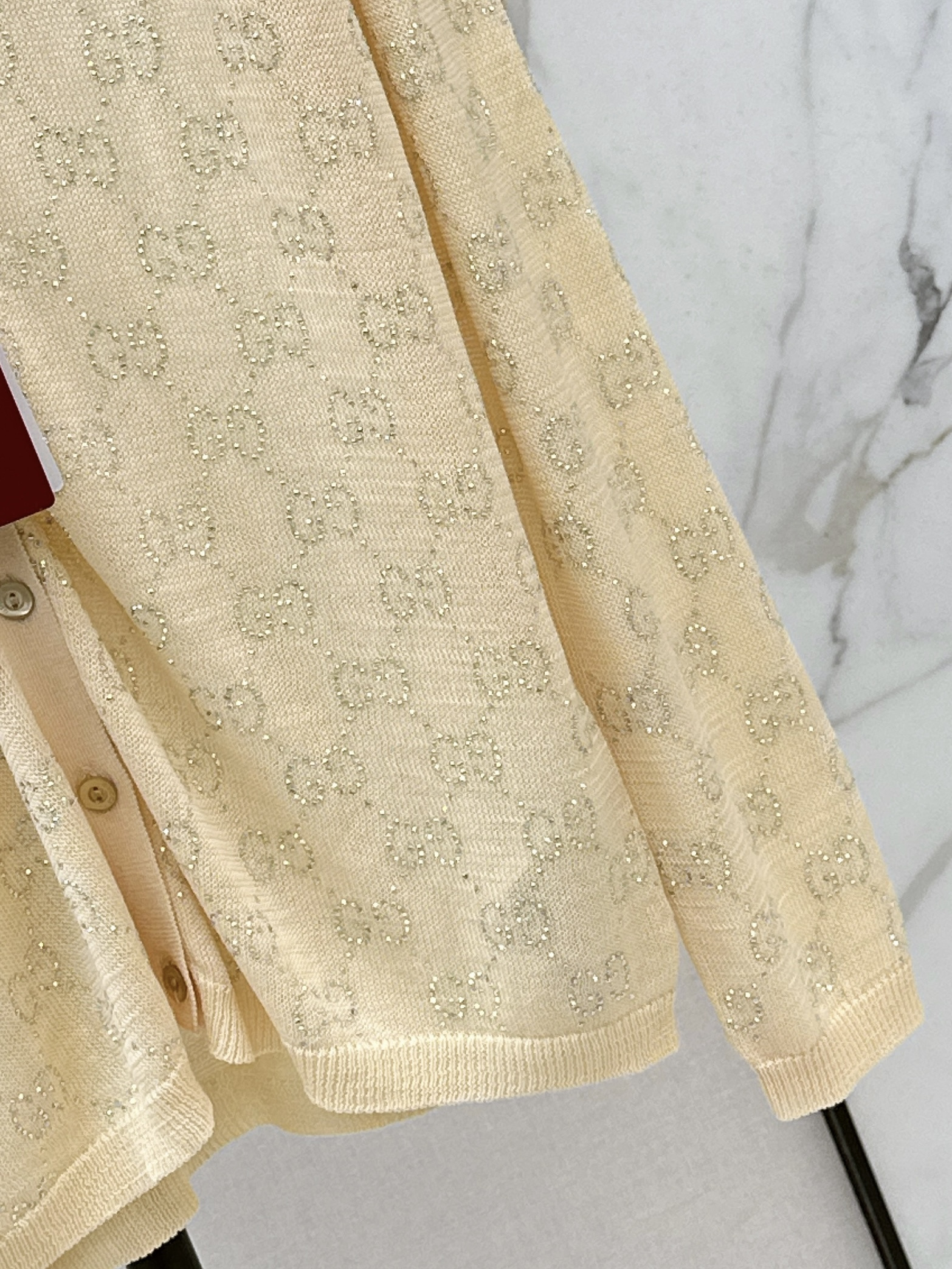 Guc 26fw Pale Yellow Knit Cardigan