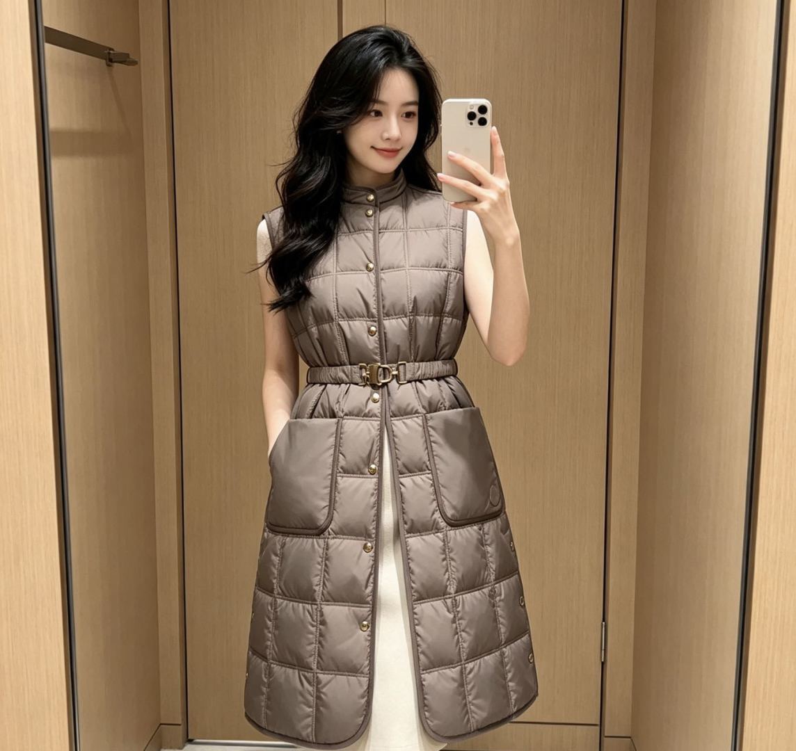 Monc 26fw long down vest