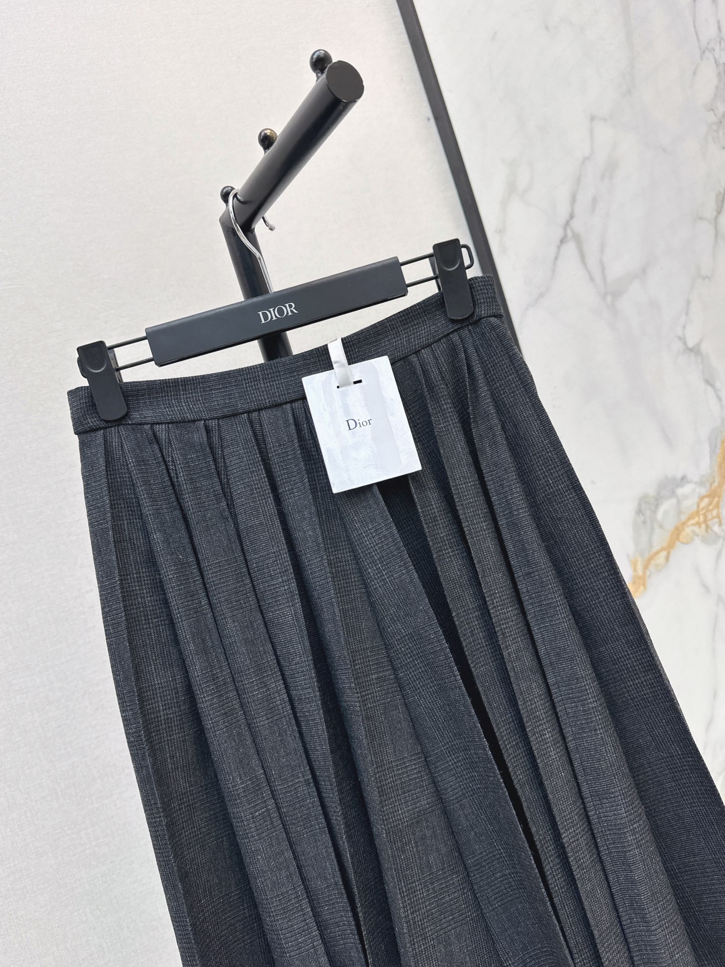 CD 26fw check pleated skirt