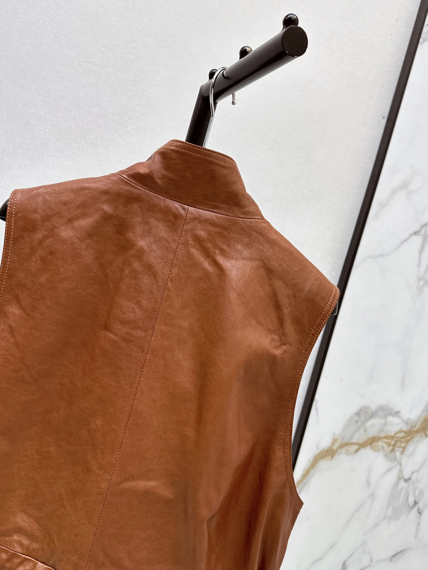 Sain 26fw leather vest jacket