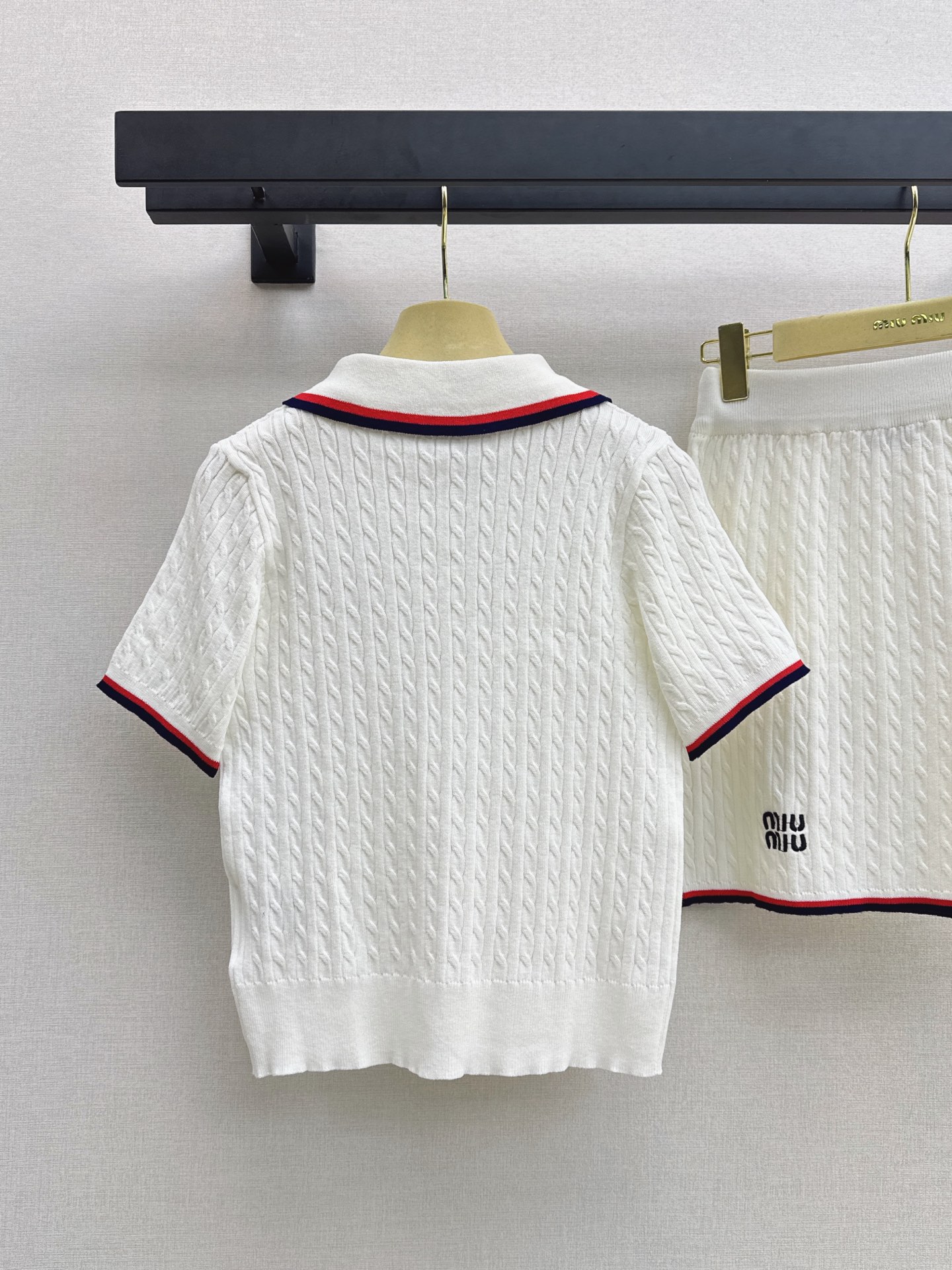 Miu 26fw knit polo skirt sets