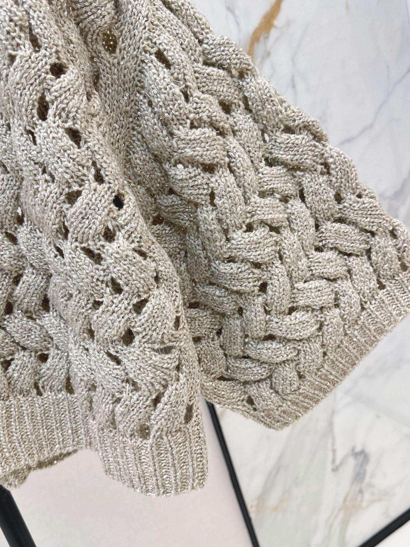 Brun 26fw hollow knit cardigan
