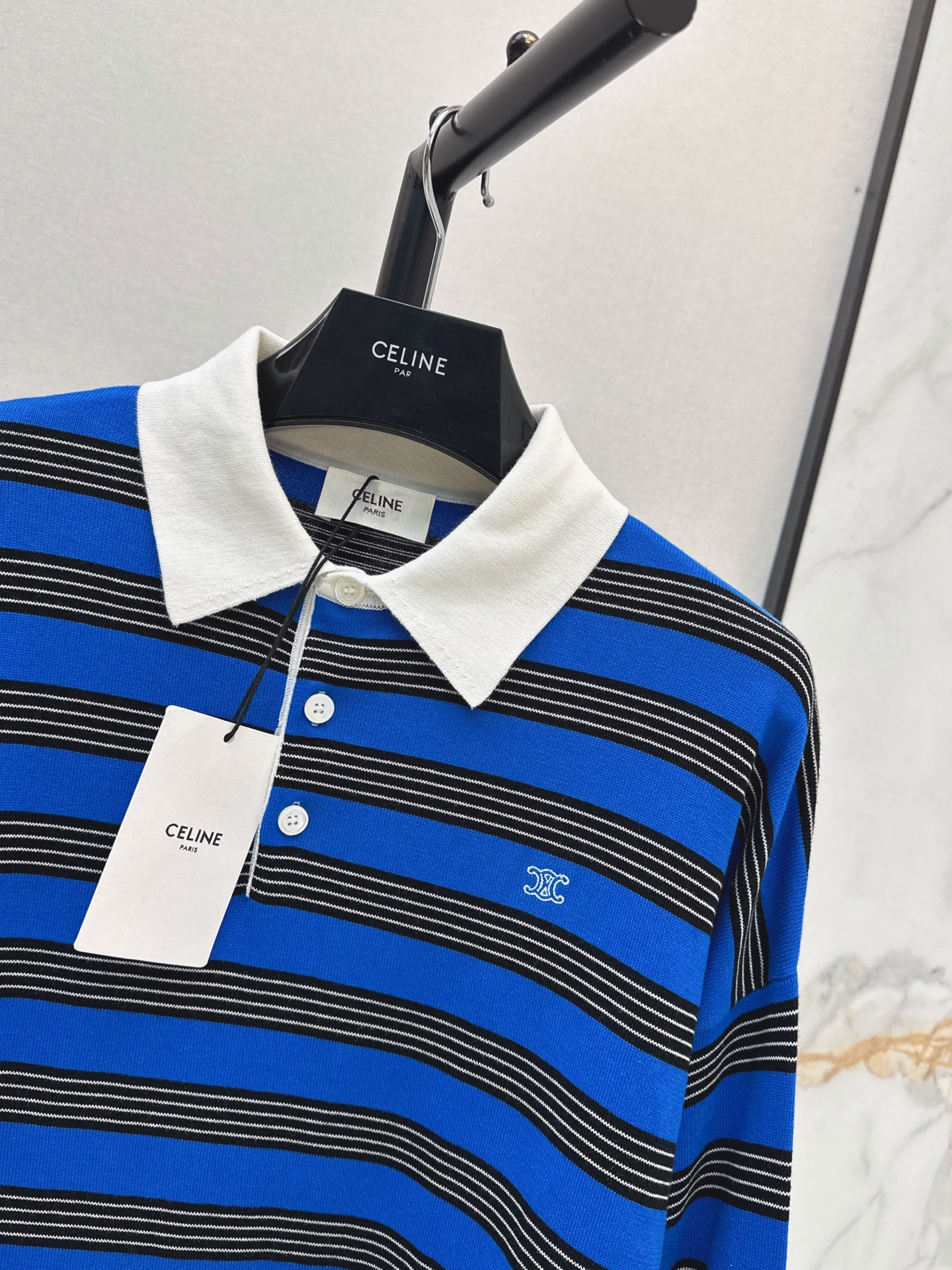 Celi 26fw stripe polo knitwear