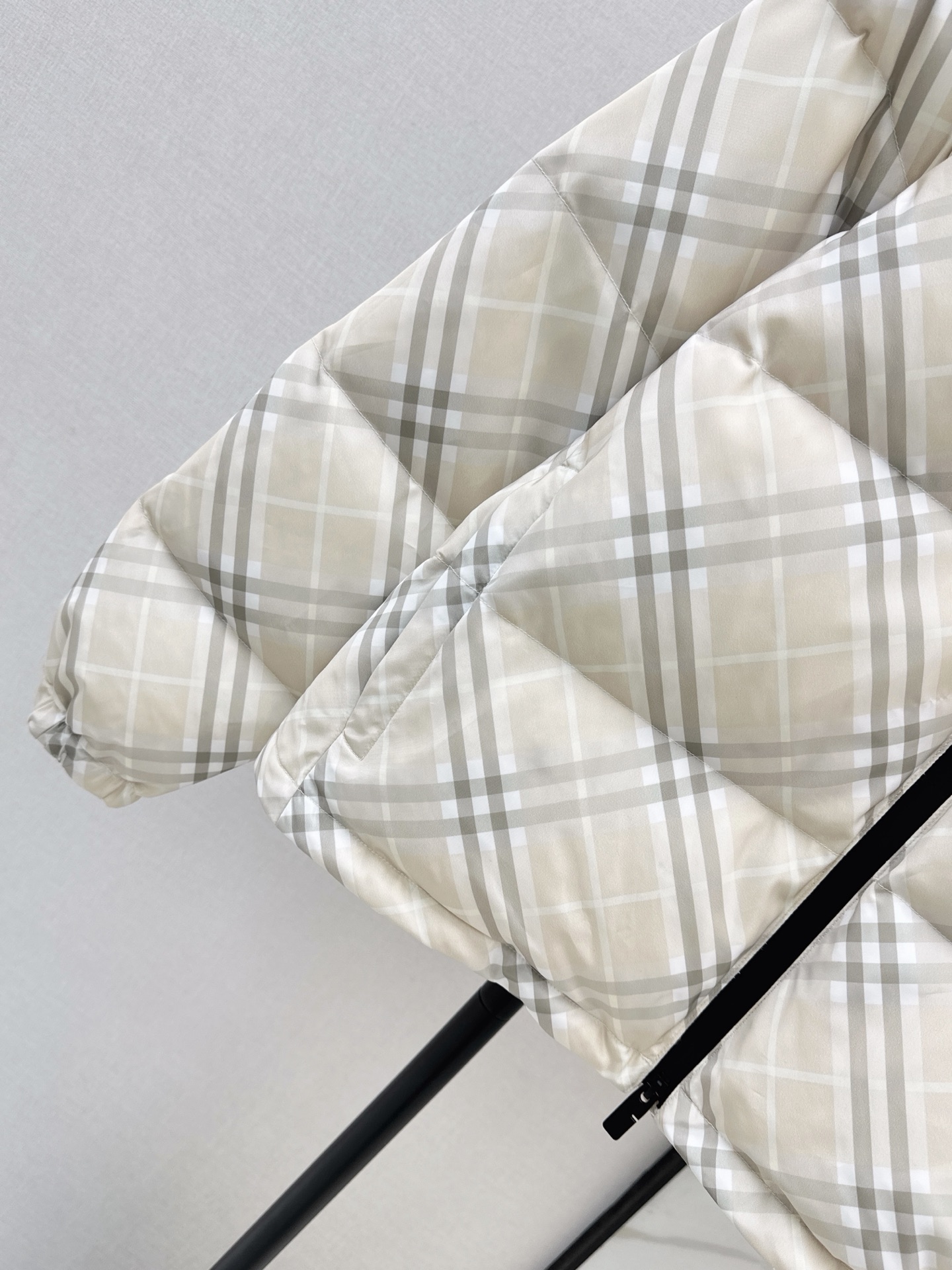 Bur 26fw check cropped down jacket